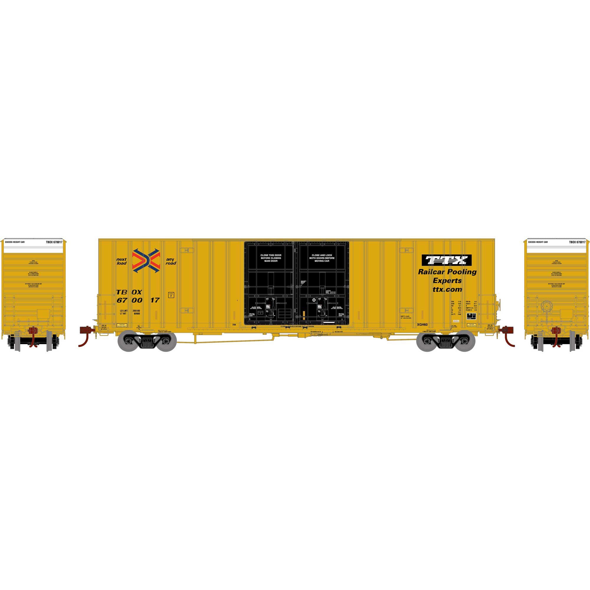 HO 60' Gunderson Boxcar TBOX #670017 (ATH75329)