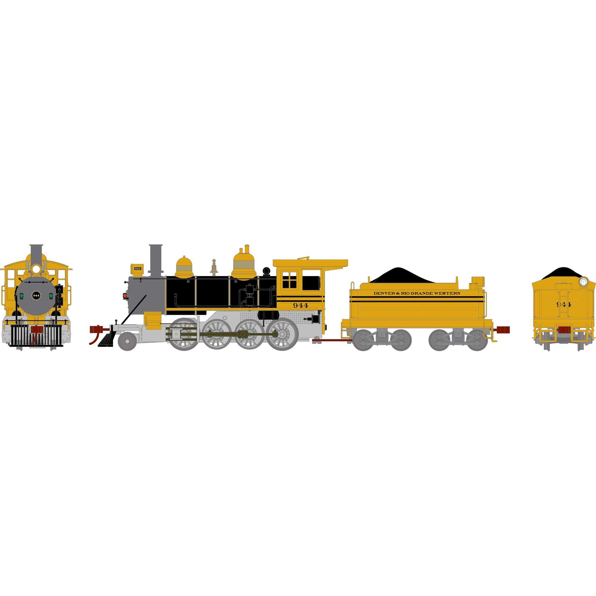 HO Old Time 2-8-0 Locomotive D&RGW #944 (ATH84981)