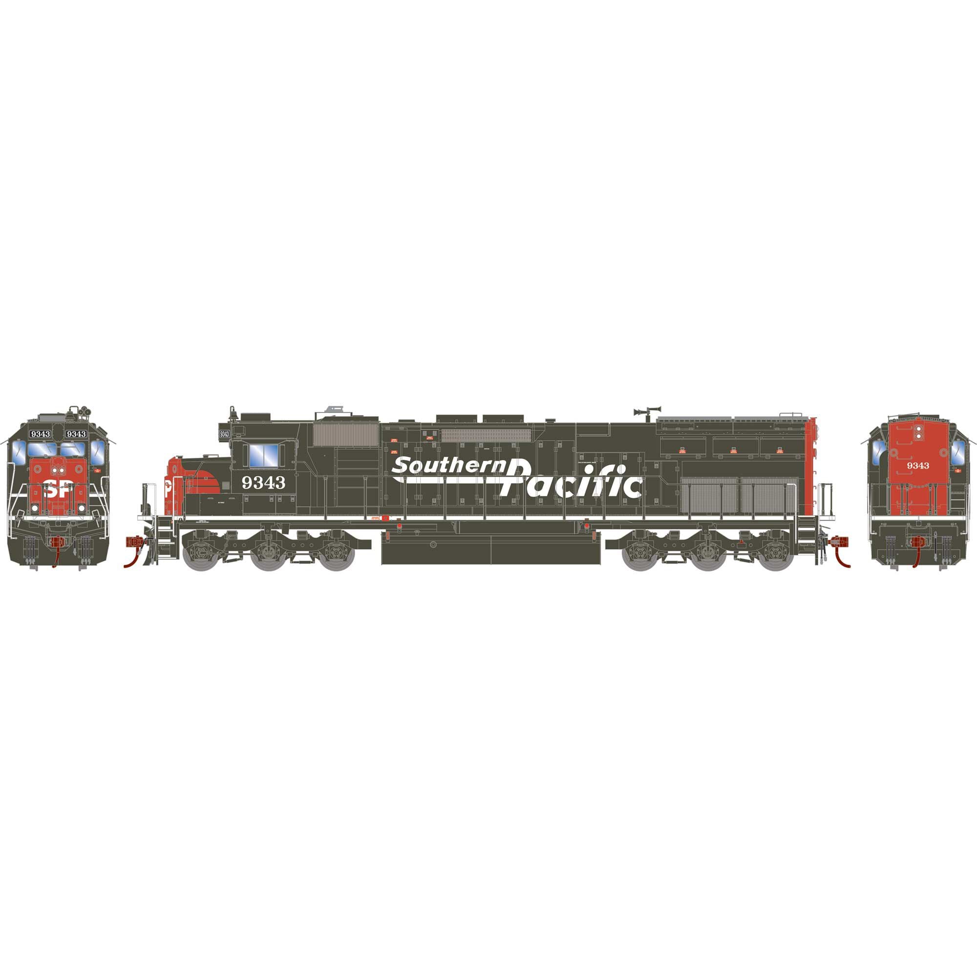 HO SD45T-2 Locomotive Southern Pacific Speed Letter #9343 (ATH86873)