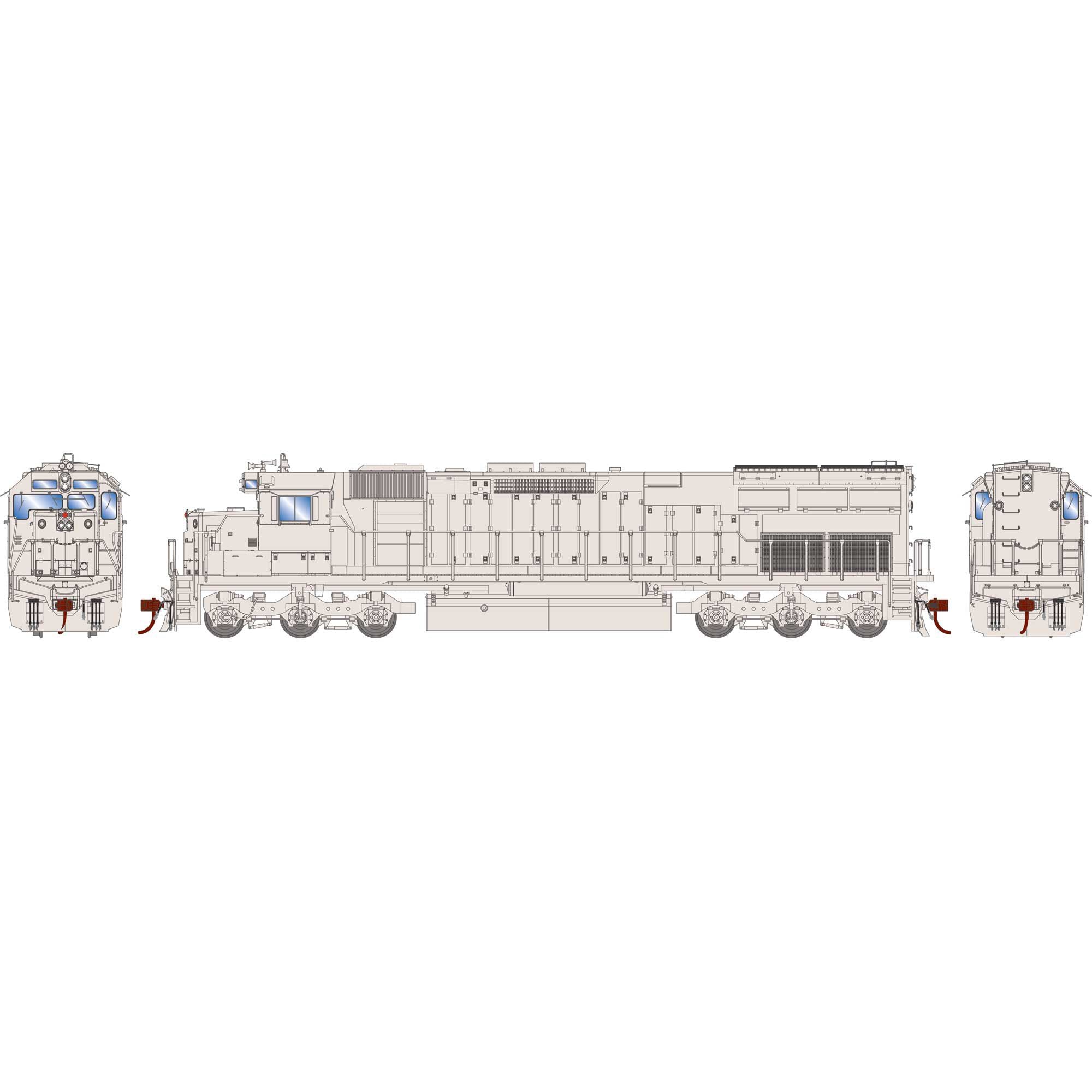 HO SD45T-2 Locomotive Undecorated for Southern Pacific (ATH86884)