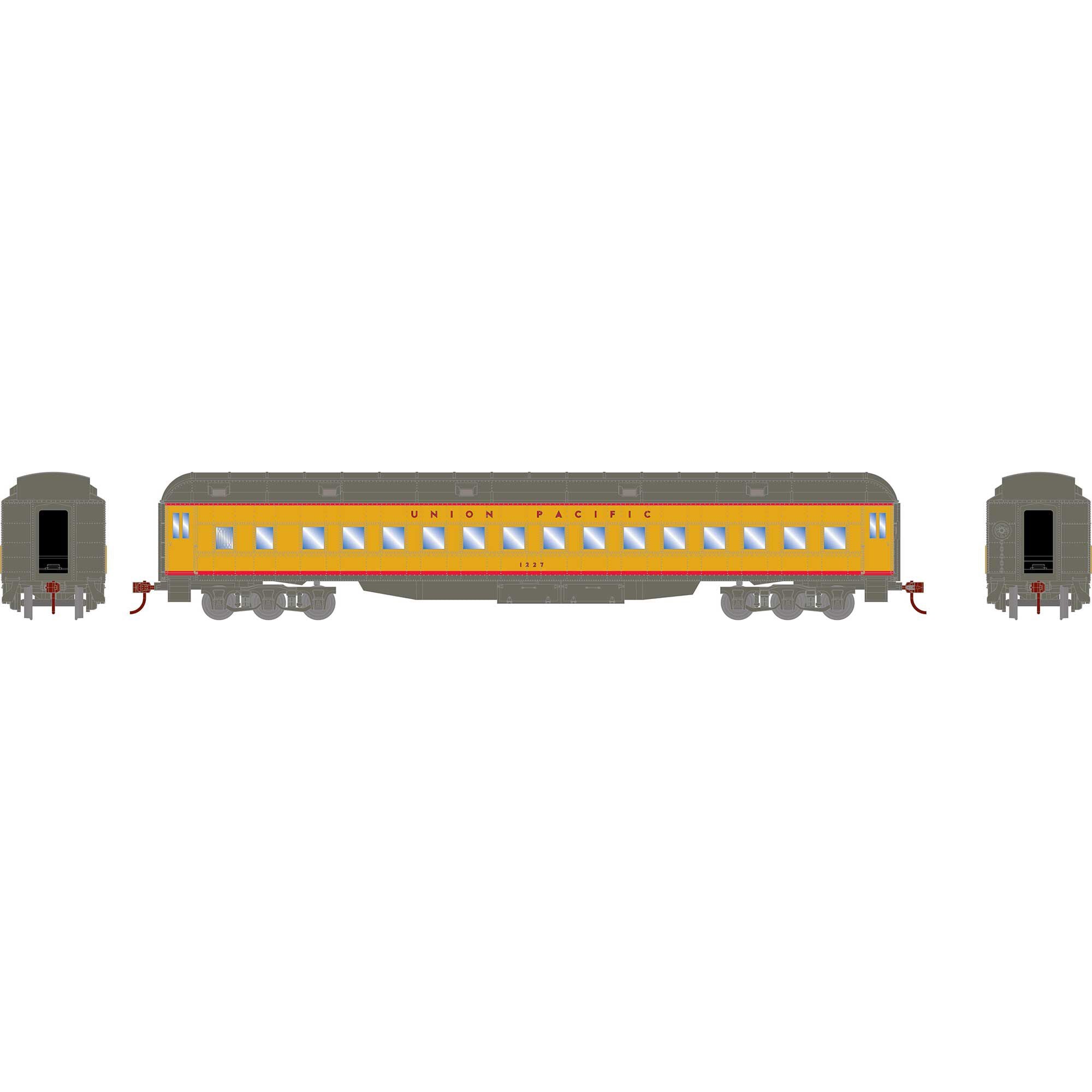 HO Heavyweight Clerestory Coach Union Pacific #1227 (ATH88217)