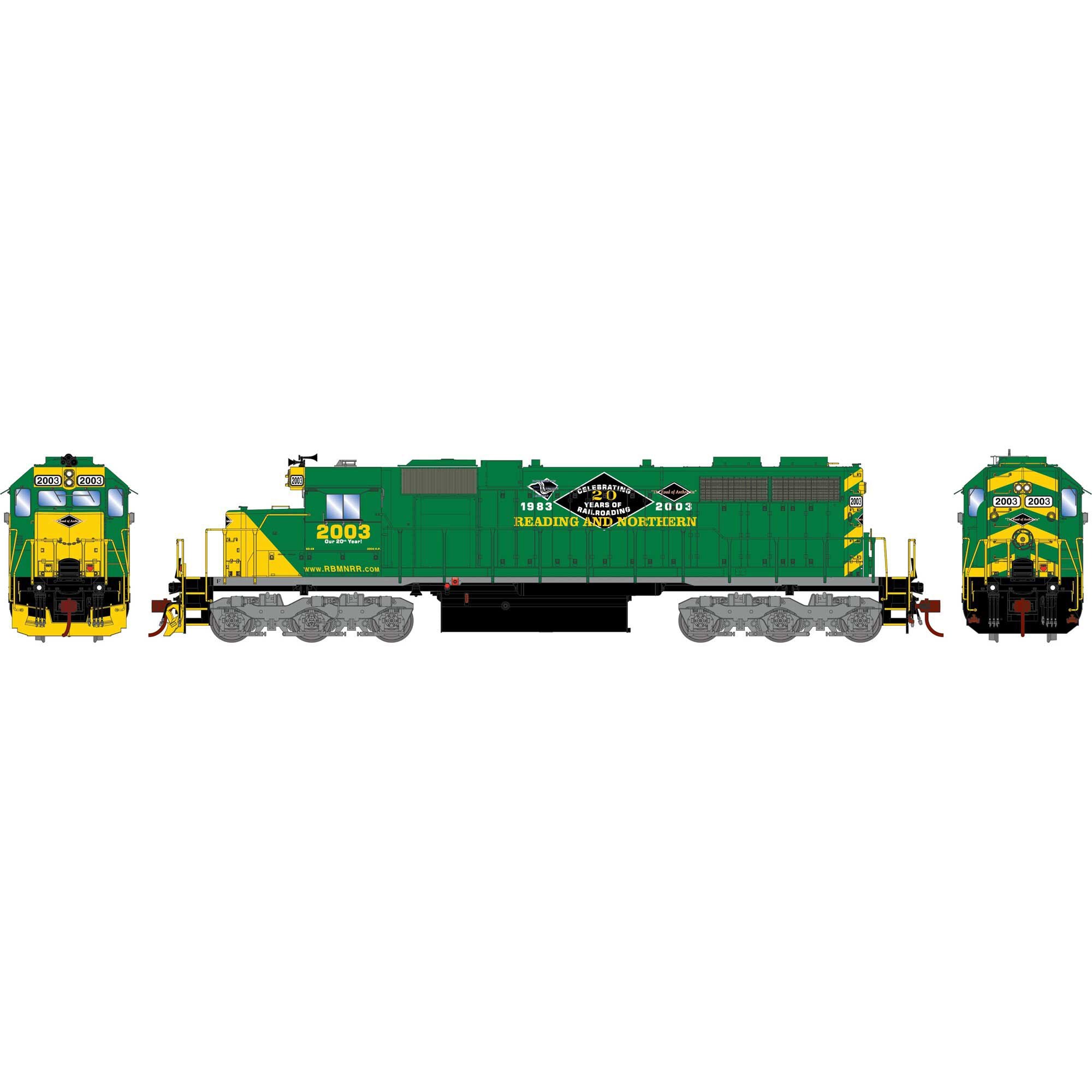 HO Scale Ready to Run SD38 RBM&N #2003 Locomotive (ATH88634)