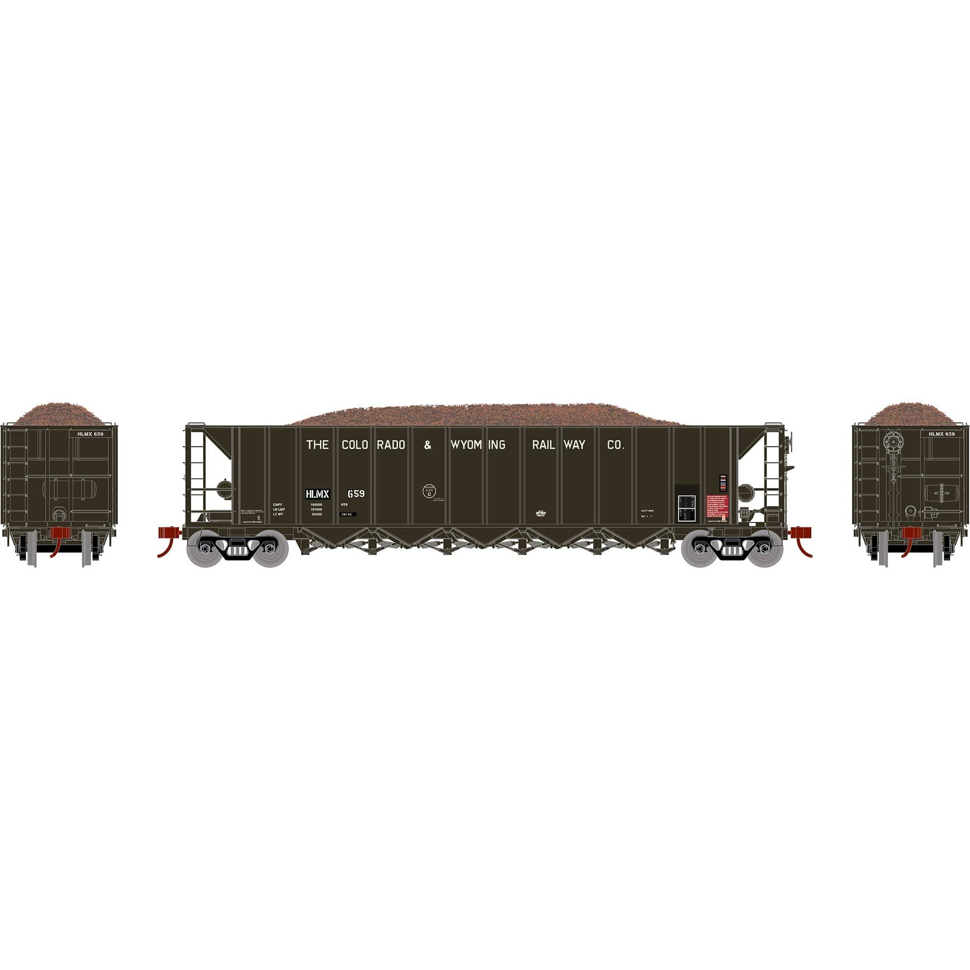 HO RTR 5-Bay Rapid Discharge Hopper HLMX #659 (ATH98496)