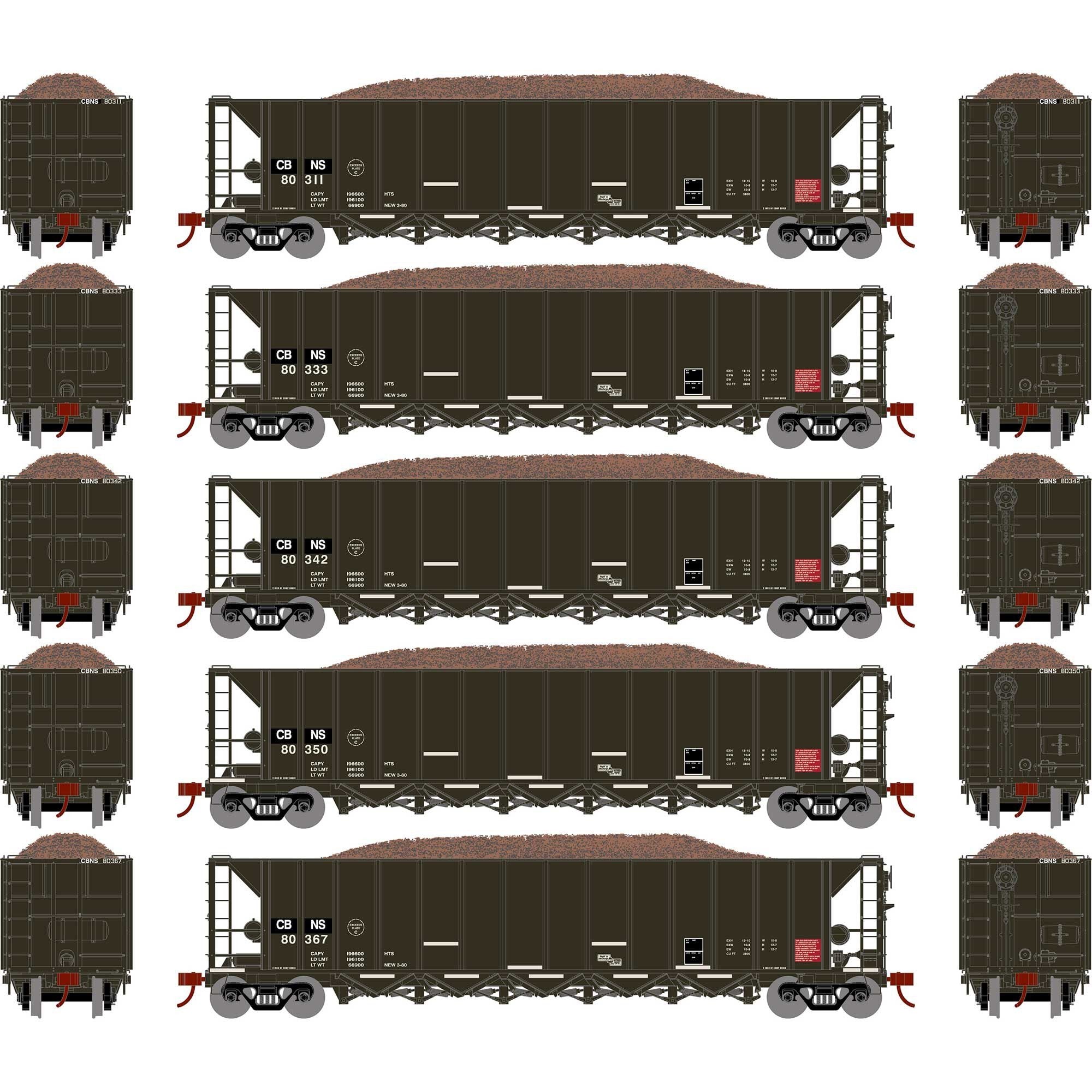 HO RTR 5-Bay Rapid Discharge Hopper CBNS (ATH98500)