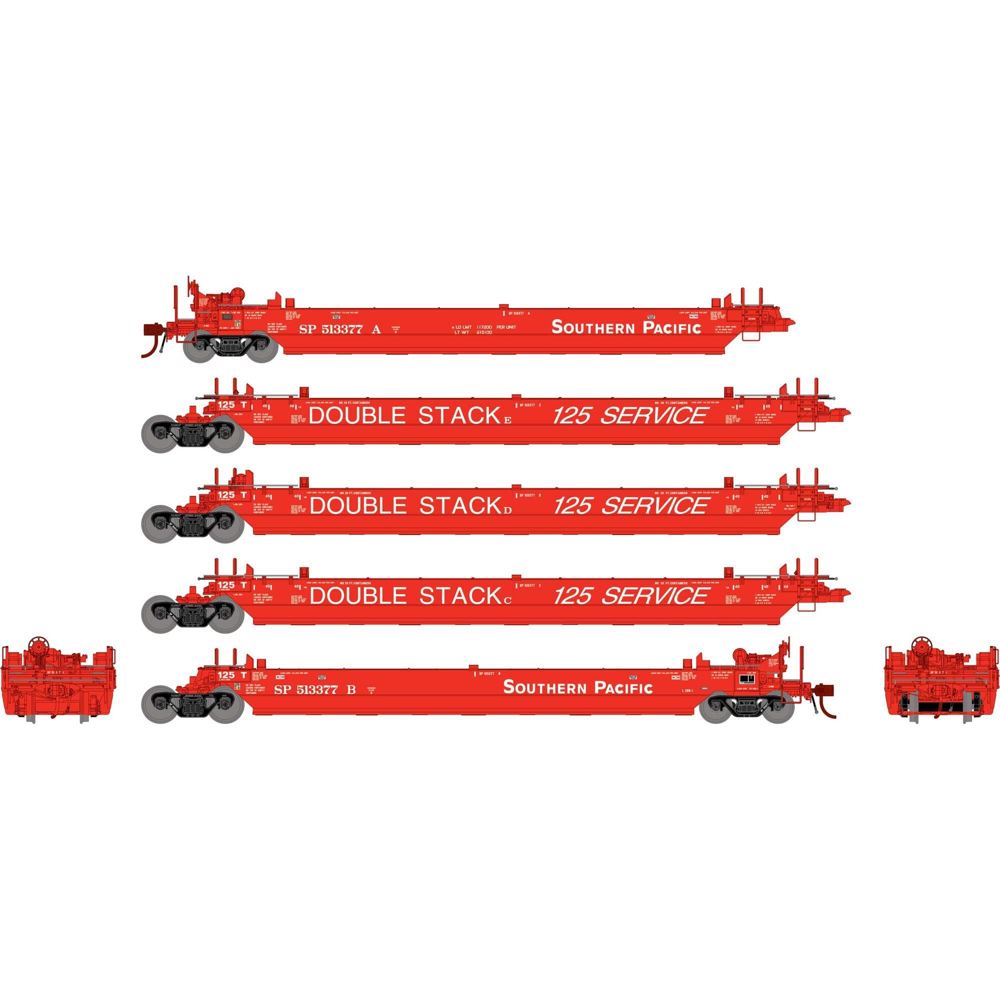 HO Gunderson Maxi-Stack II Well Cars Southern Pacific #513377 (ATHG-1014)