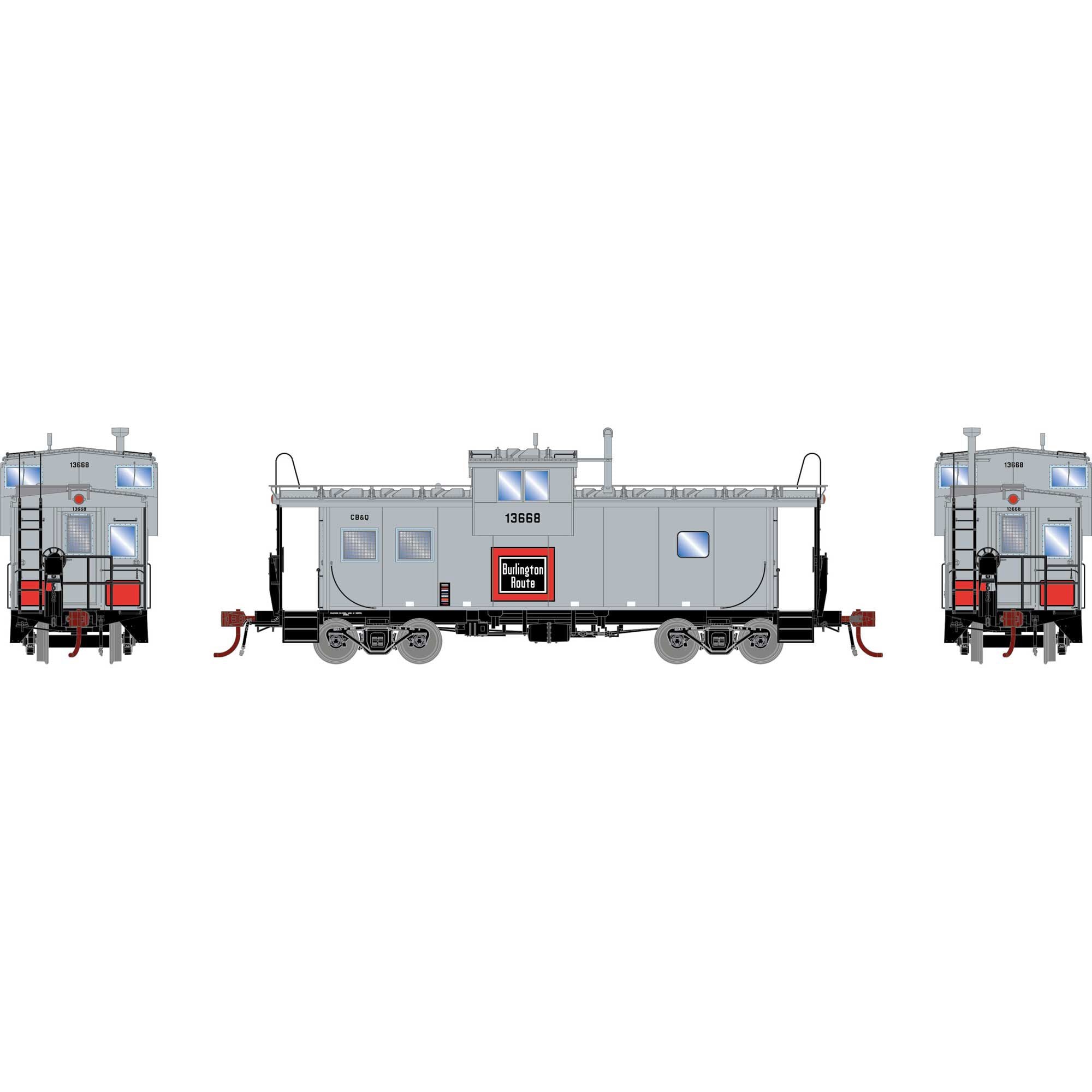 HO GEN ICC Caboose with Lights, CBQ #13668 (ATHG-1088)