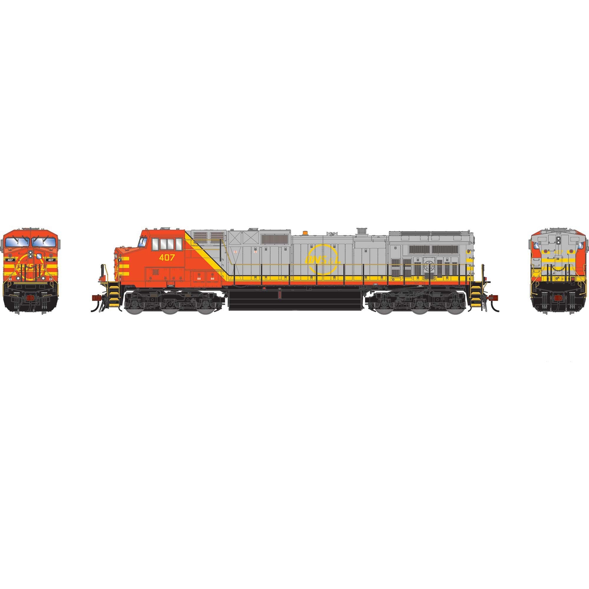 HO GE Dash 9-44CW Locomotive with DCC & Sound, QNSL #407 (ATHG-1229)