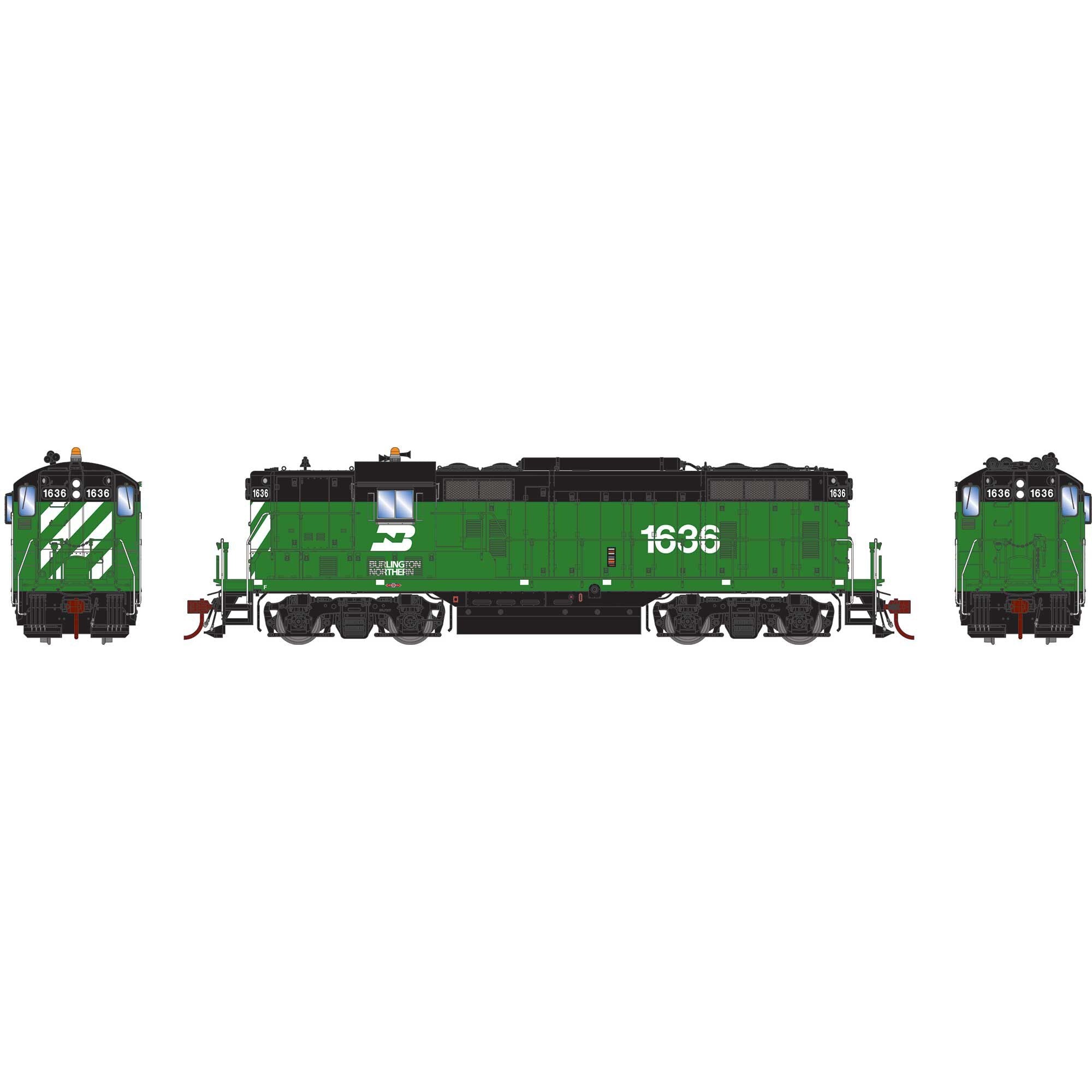 HO GP7 Locomotive BN #1636 (ATHG-1239)