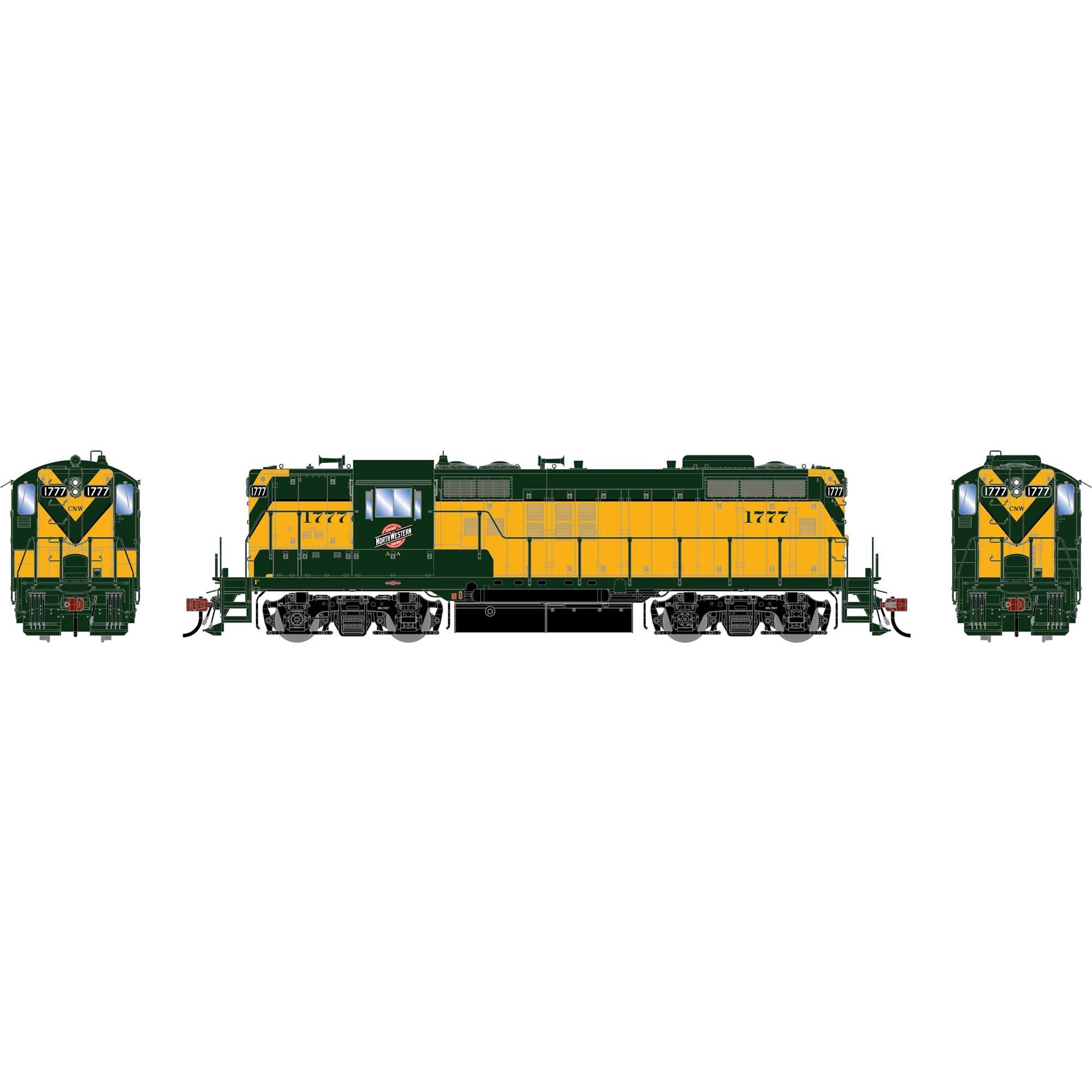 HO GP18 Locomotive with DCC & Sound, CNW #1777 (ATHG-1370)