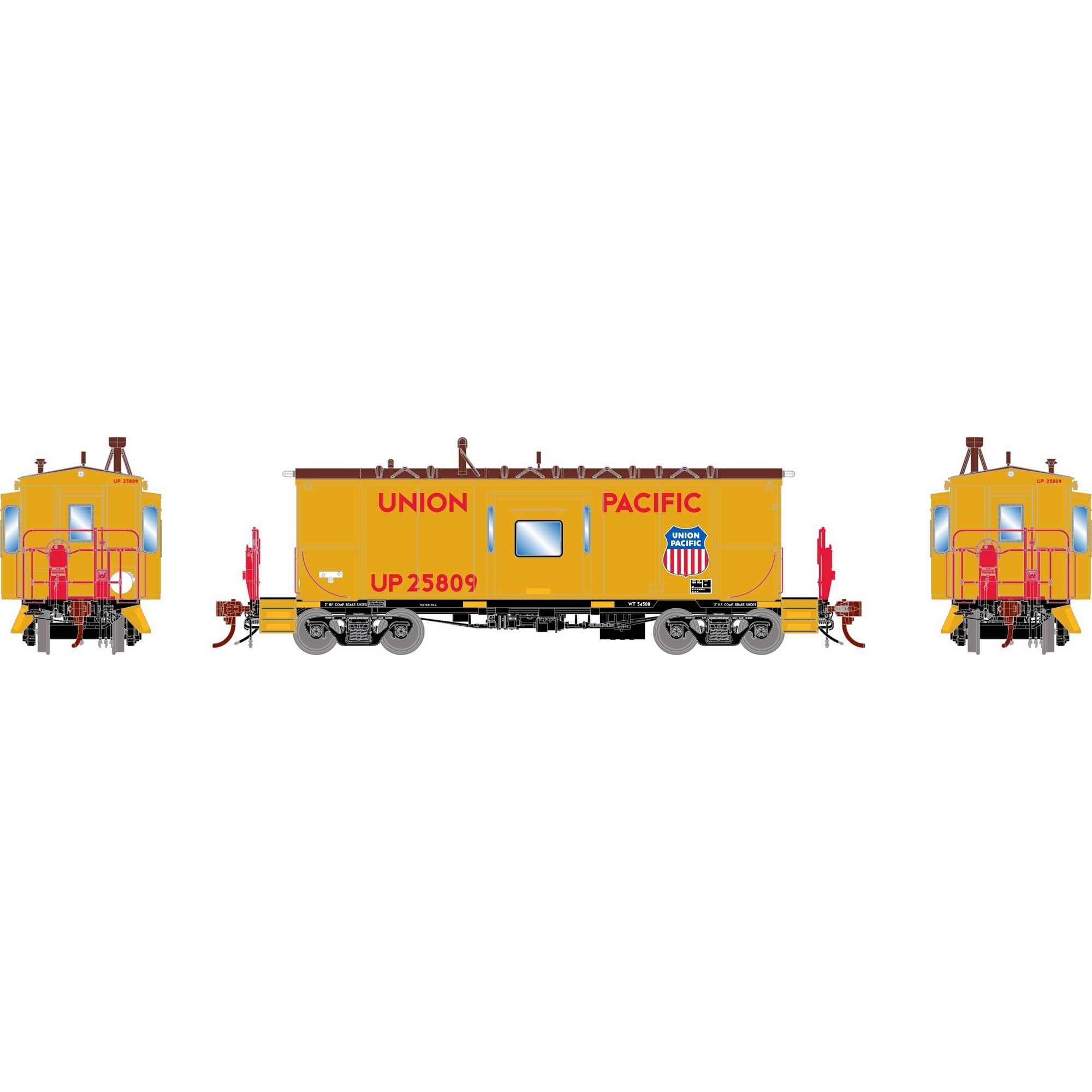 HO ICC CA-11 Caboose with Lights and Sound UP Snowbus 25809 (ATHG-1462)