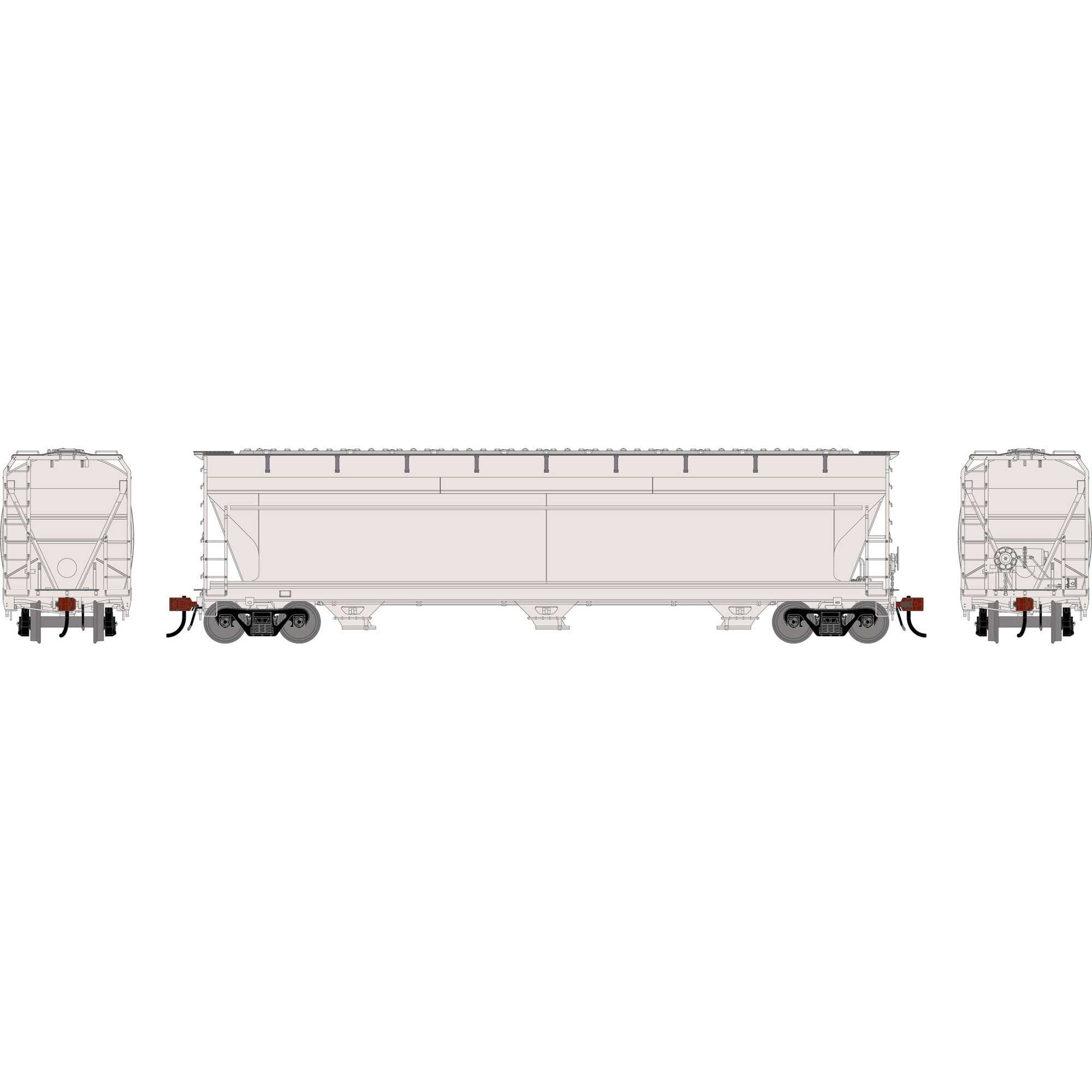 HO ACF4600 Covered Hopper Undecorated Phase I Low Brake Plastic Model (ATHG-1538)
