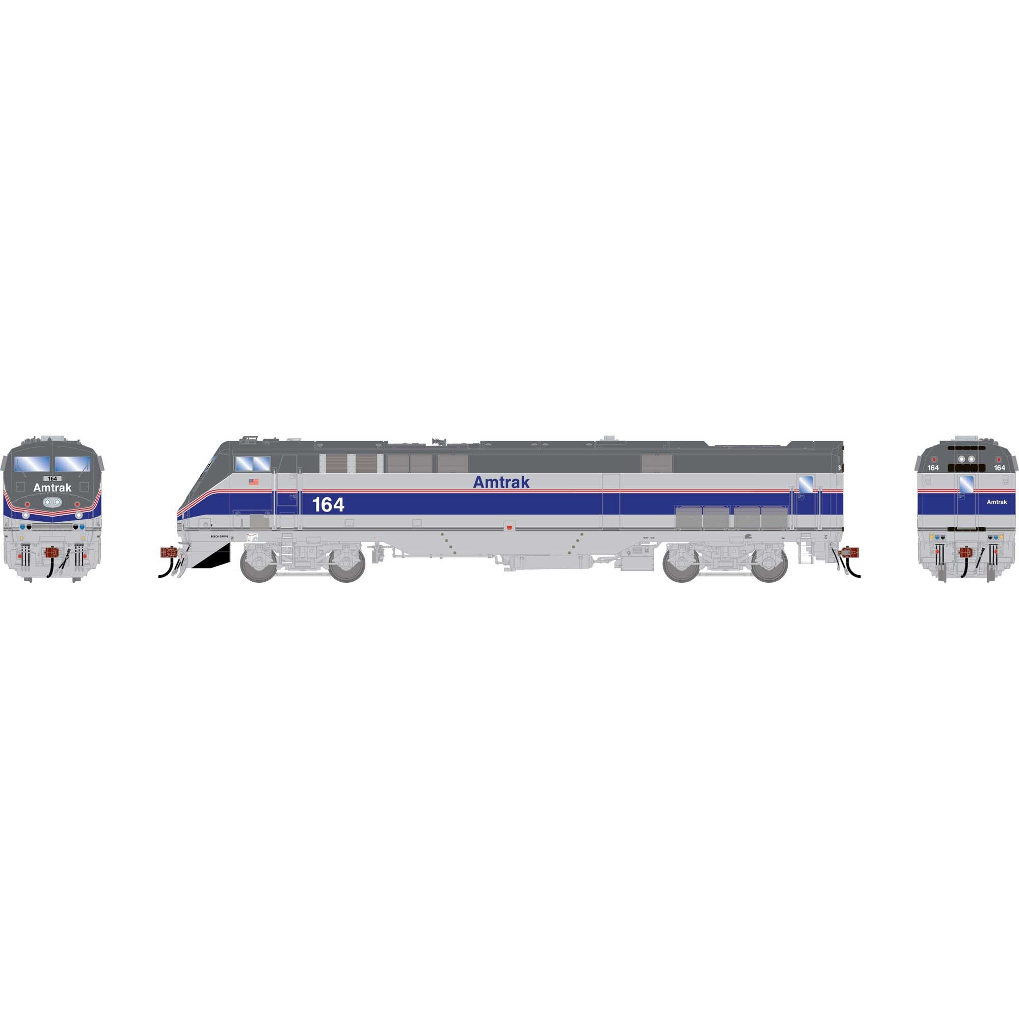 HO P42DC Locomotive DCC & Sound Amtrak Phase IV Heritage 164 (ATHG-1692)