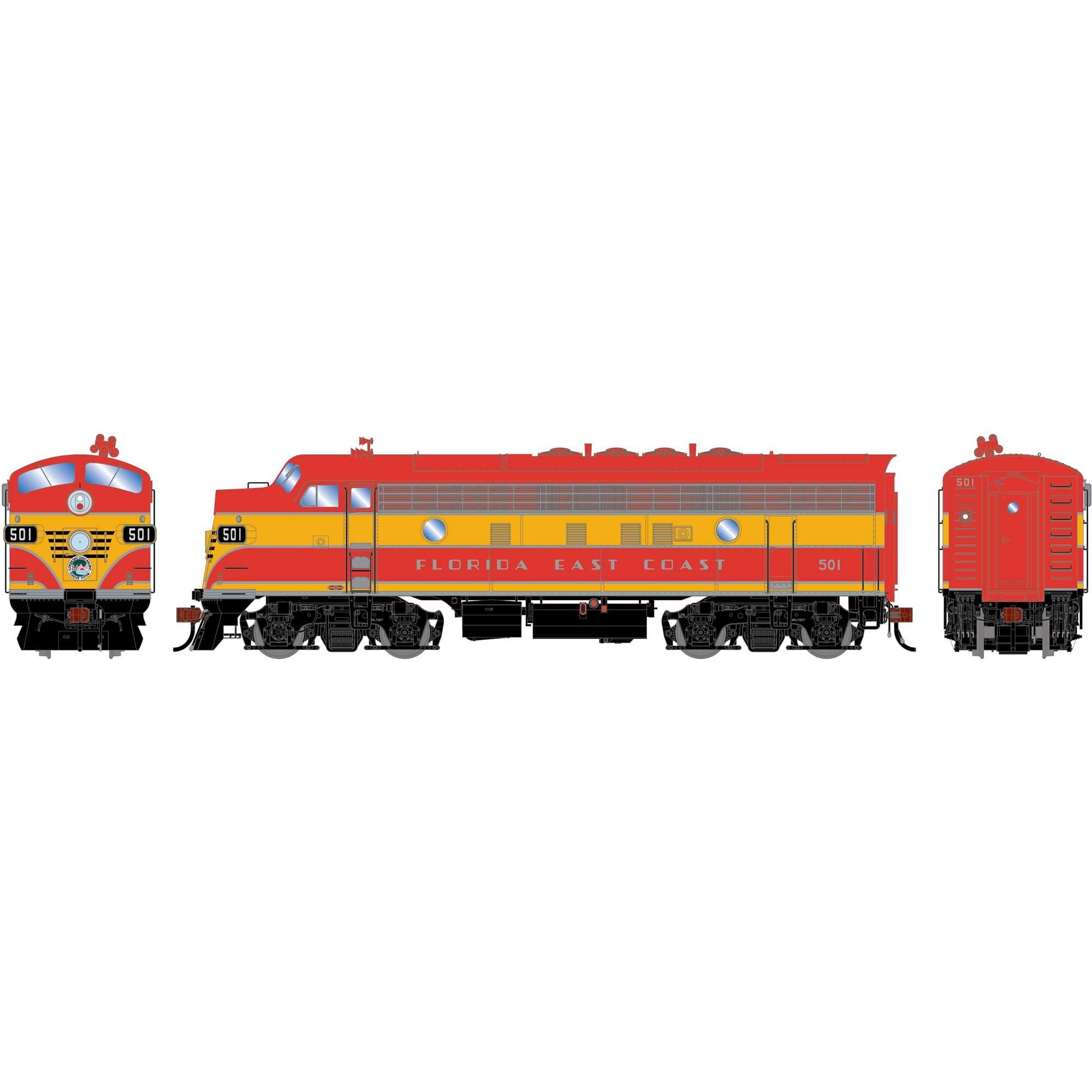 HO F3A Locomotive with DCC and Sound FEC #501 (ATHG-1716)