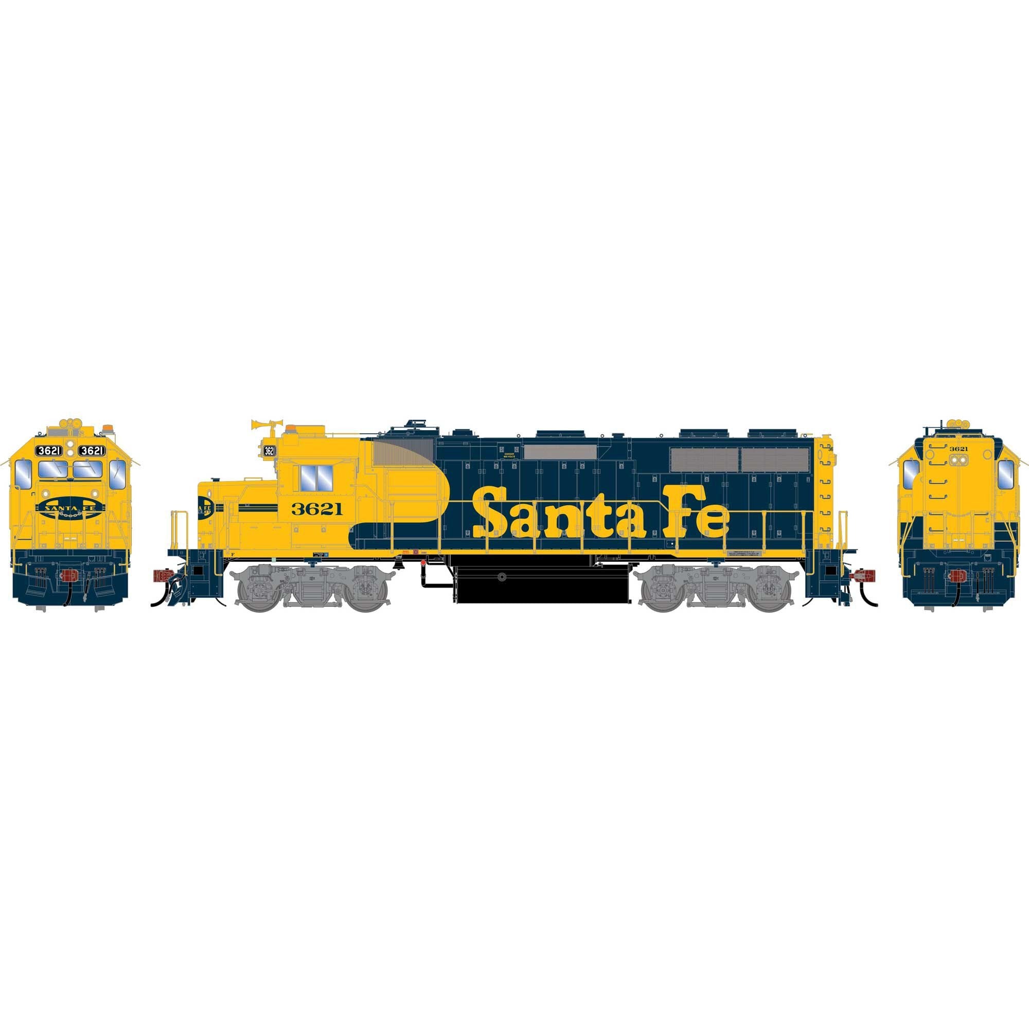 HO GEN GP39-2 PH I Locomotive with DCC and Sound, ATSF #3621 (ATHG-1979)