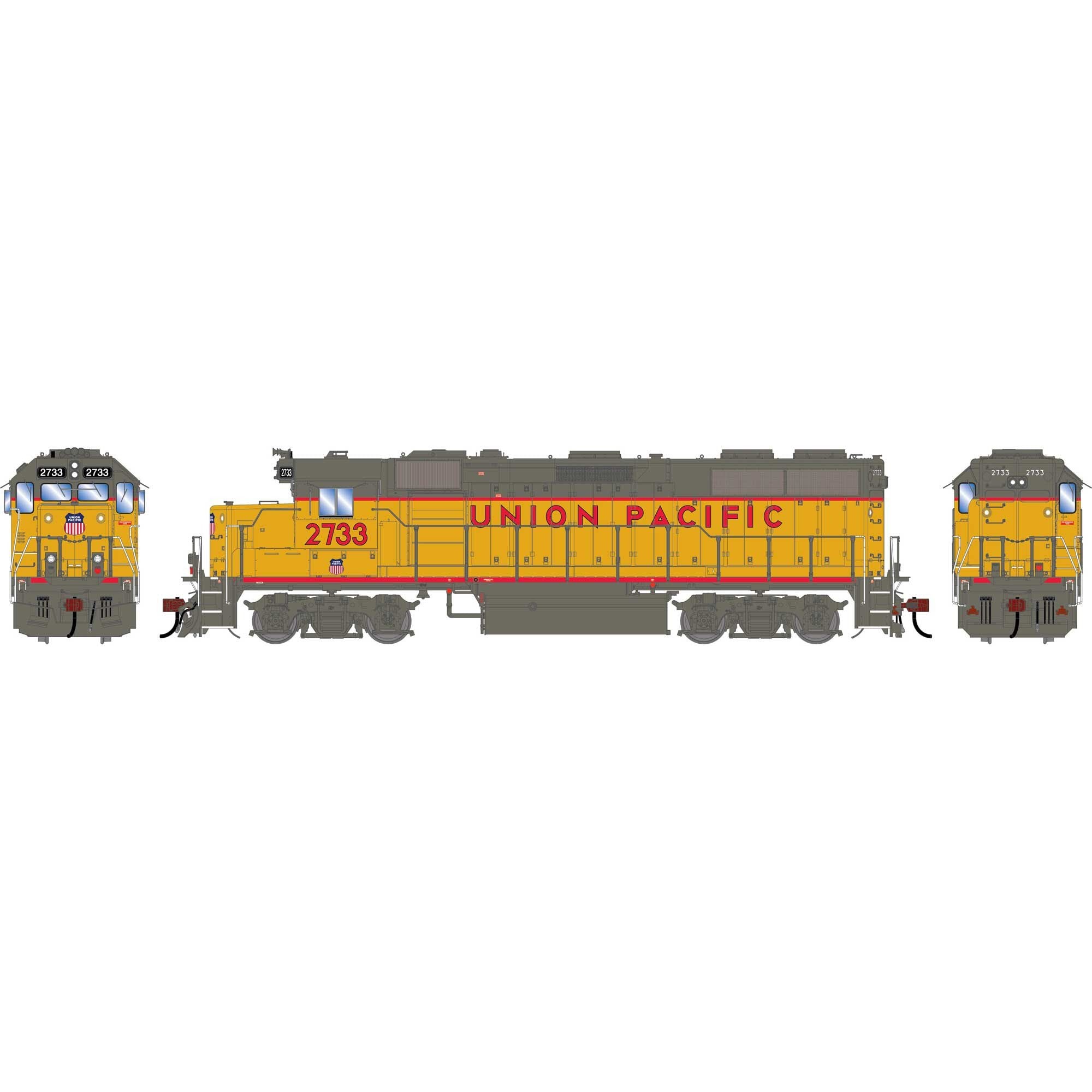 HO GEN GP39-2 Phase I Locomotive with DCC and Sound UP #2733 (ATHG-1985)