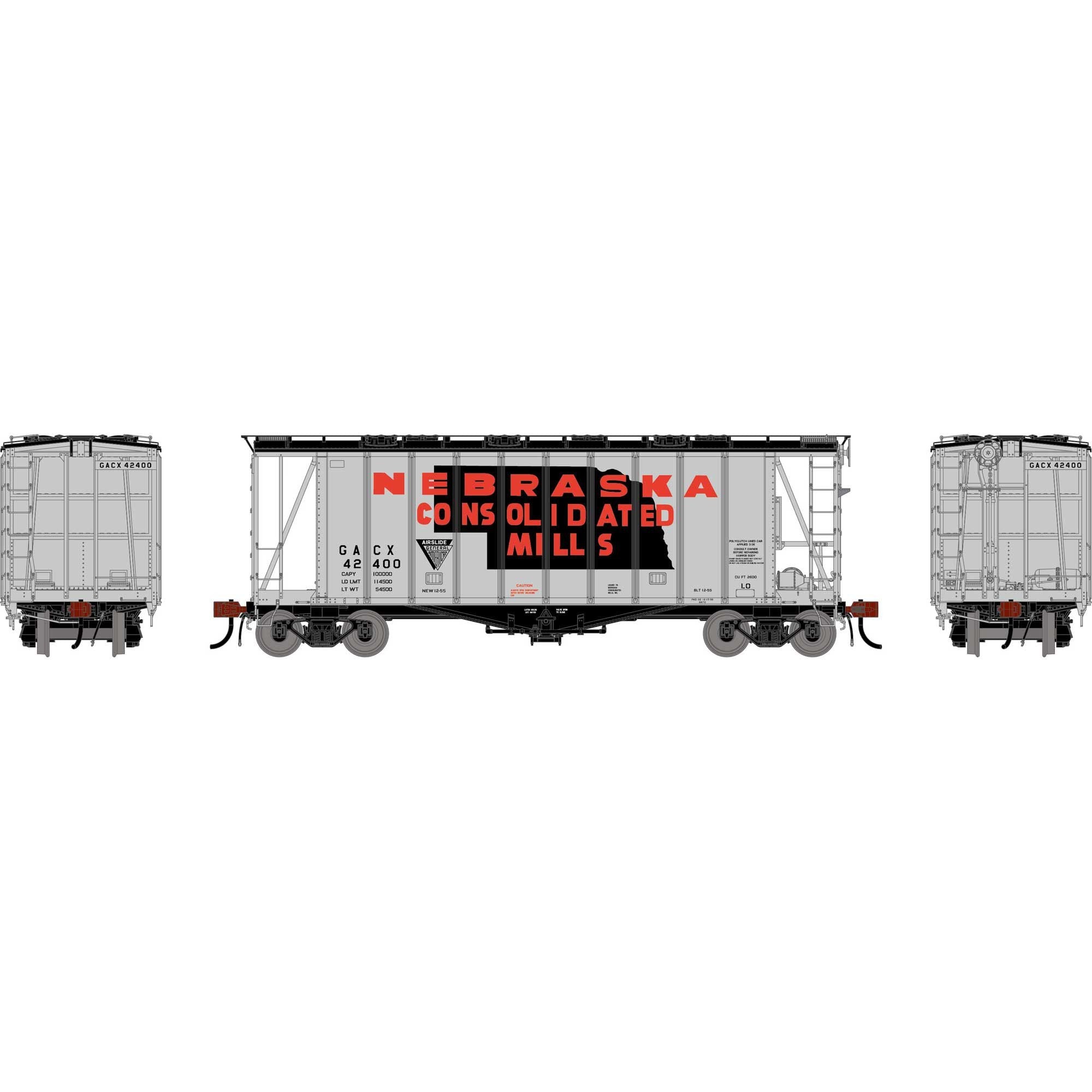 HO GEN GATC 2600 Airslide Covered Hopper GACX/Nebraska Consolidated Mills #42400 (ATHG-2138)