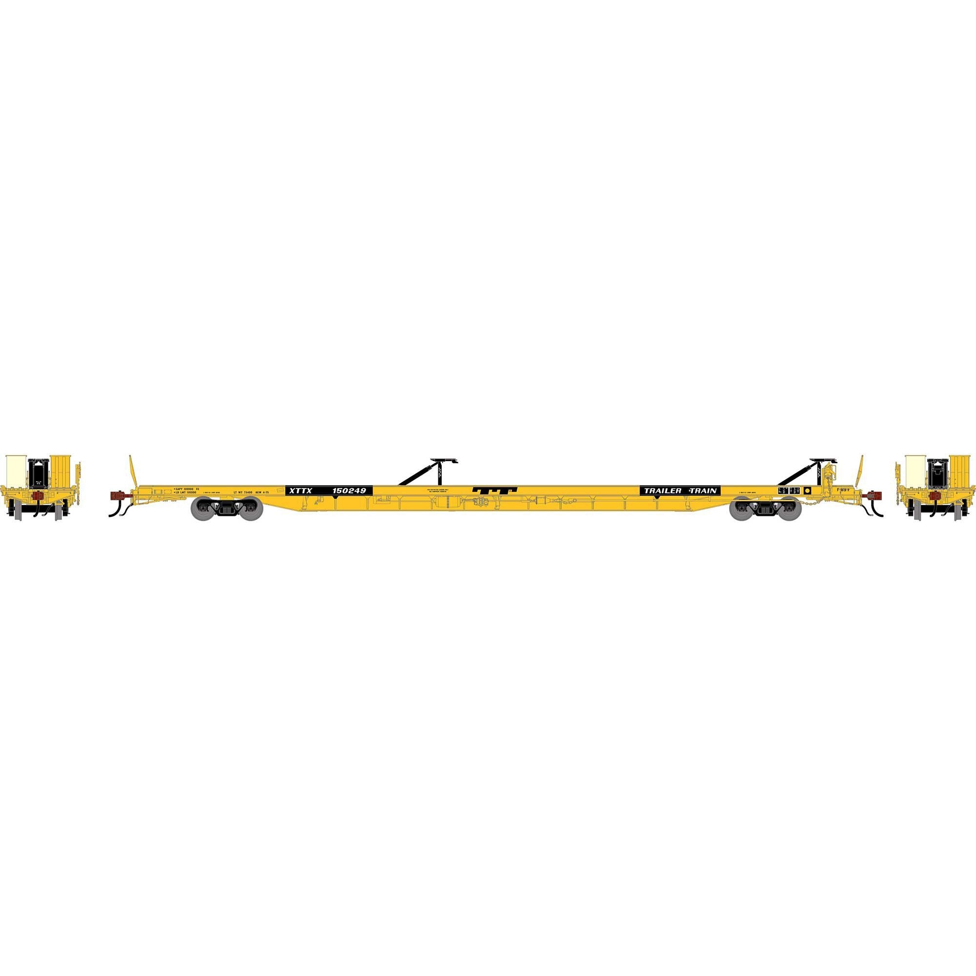HO GEN F89-F Flat Car XTTX Yellow (ATHG-2235)