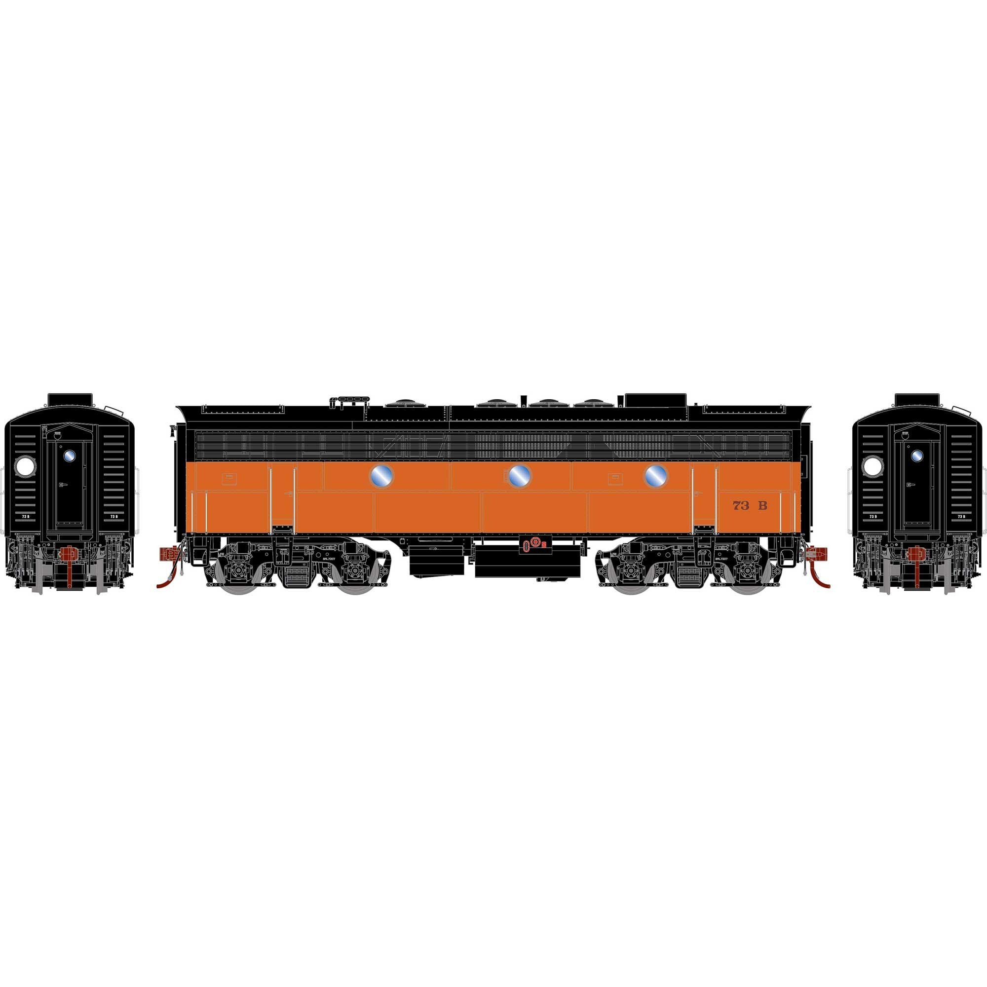 HO F7B Locomotive with DCC and Sound MILW #73B (ATHG19704)