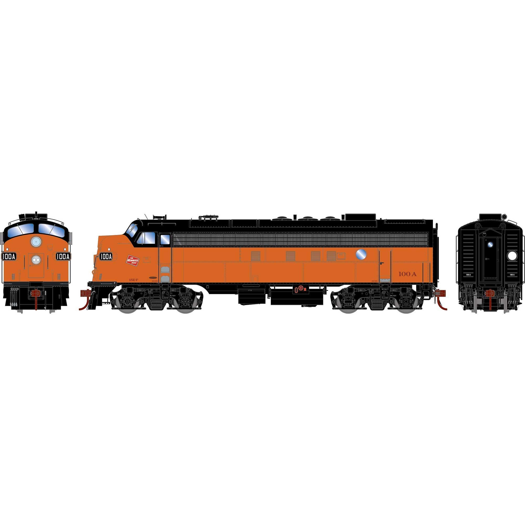 HO FP7A/F7B Locomotive with DCC and Sound, MILW 100A/117B (ATHG19705)
