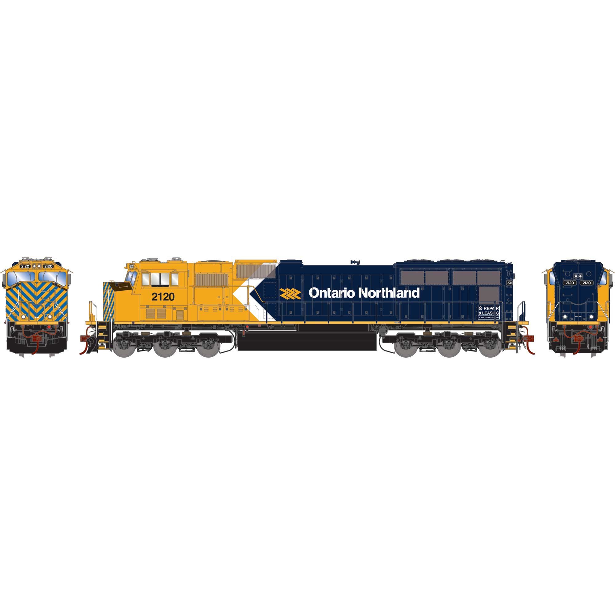 HO SD70M Locomotive Ontario Northland Flared #2120 (ATHG71125)
