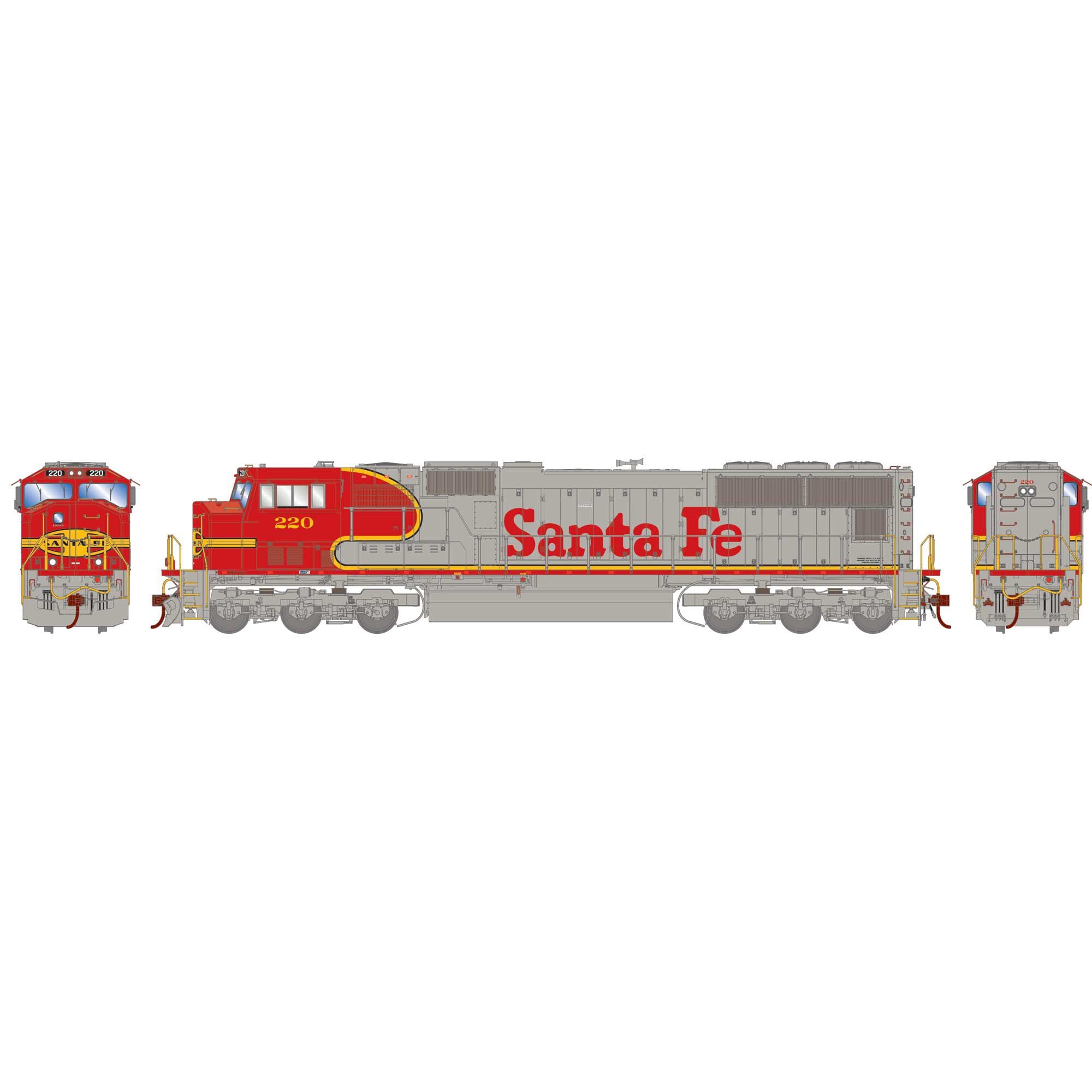 HO SD75M Locomotive ATSF #220 Model (ATHG71128)