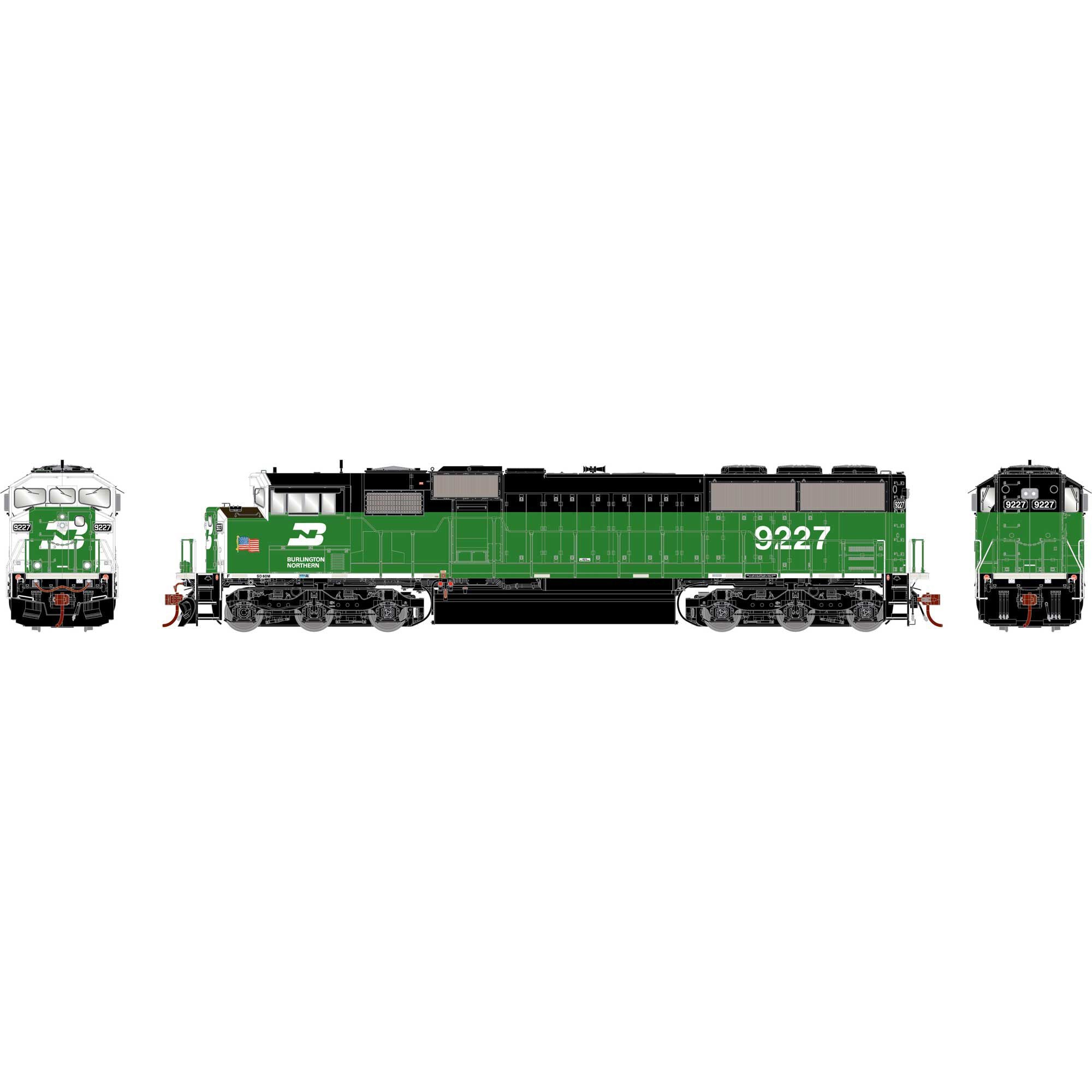 HO SD60M Tri-Clops Locomotive BN #9227 (ATHG75539)