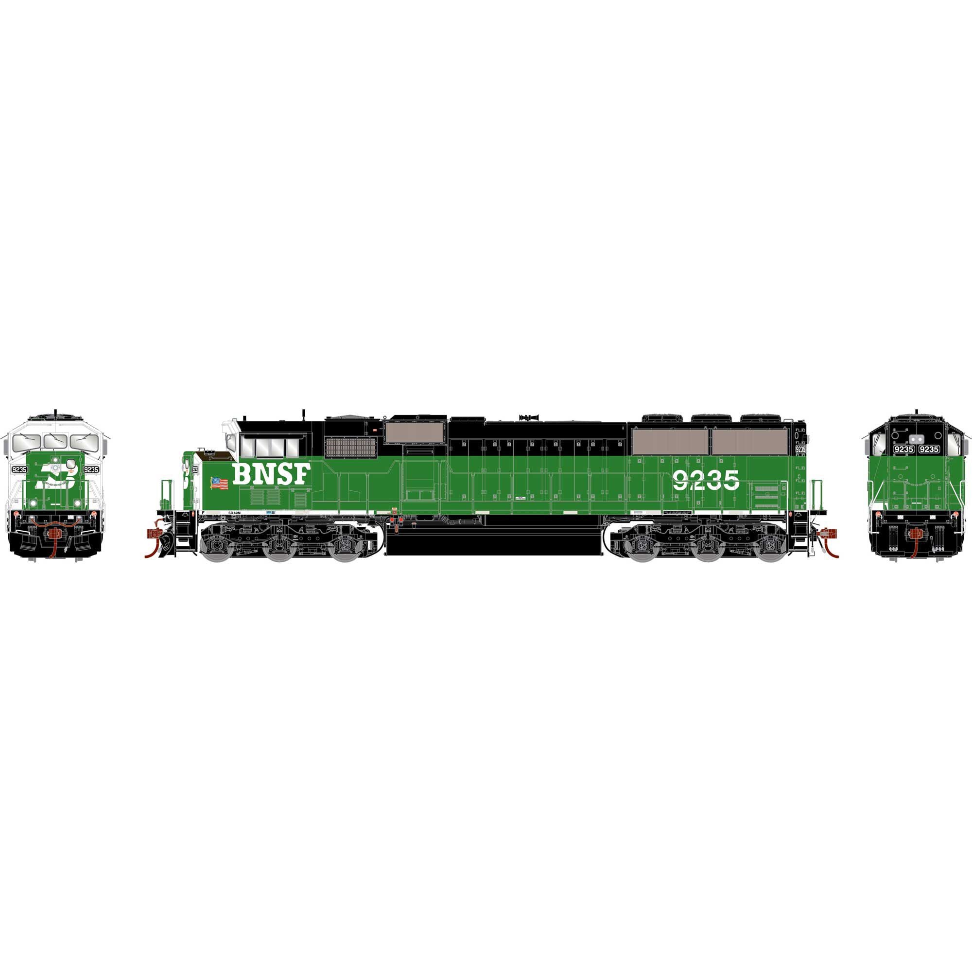 HO SD60M Tri-Clops Locomotive BNSF #9235 (ATHG75541)