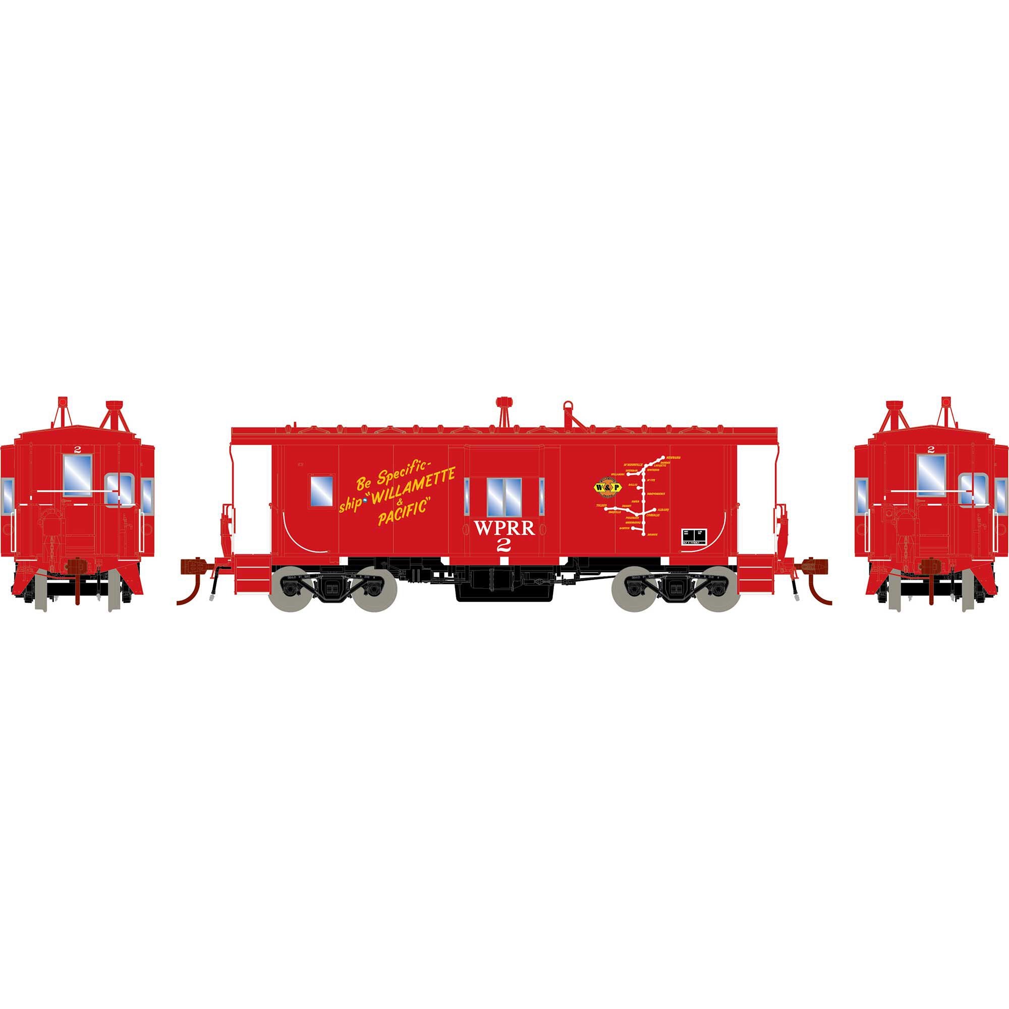 HO Bay Window Caboose with Lights and Sound, WPRR #2 (ATHG78398)