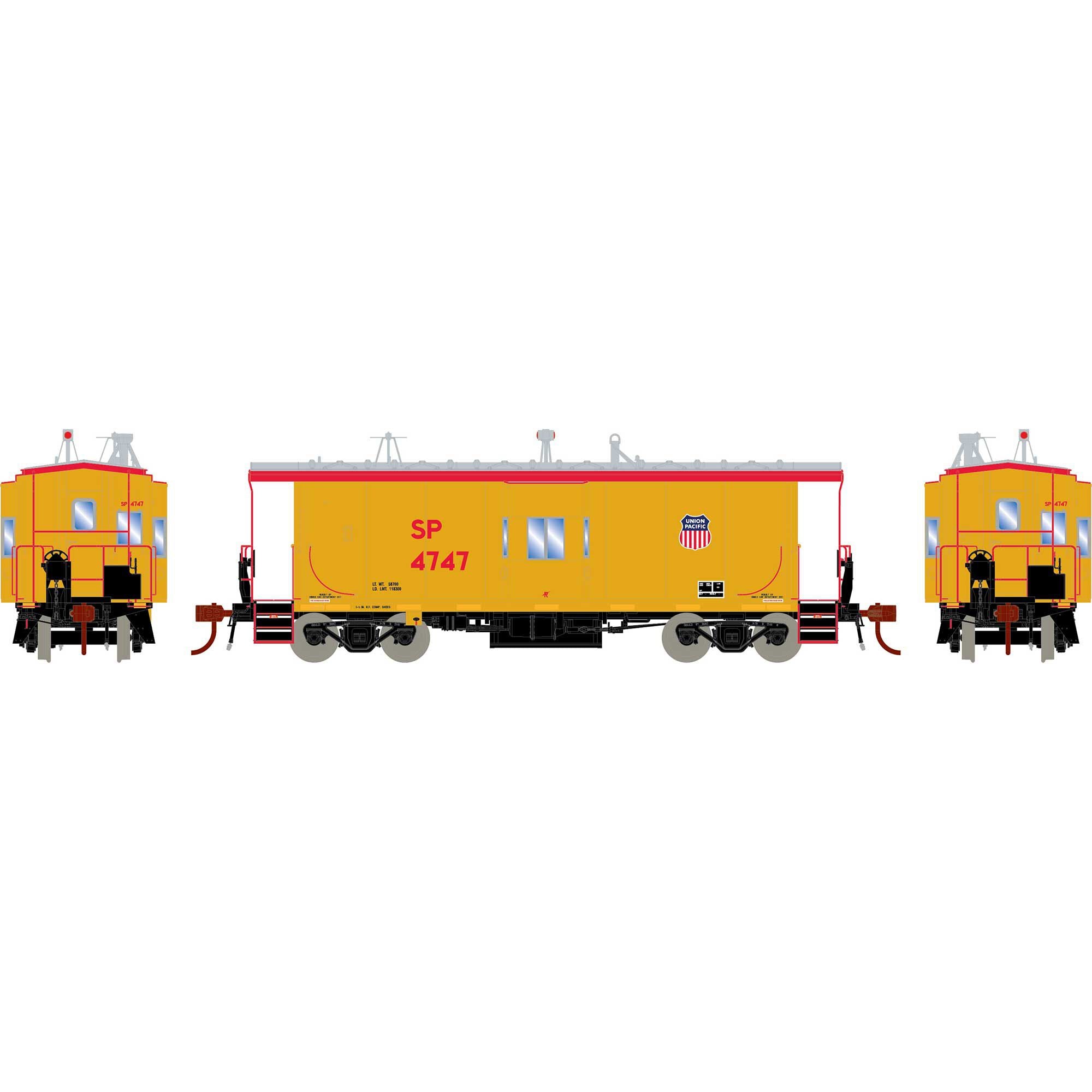 HO Bay Window Caboose with Lights and Sound UP/SP #4747 (ATHG78401)