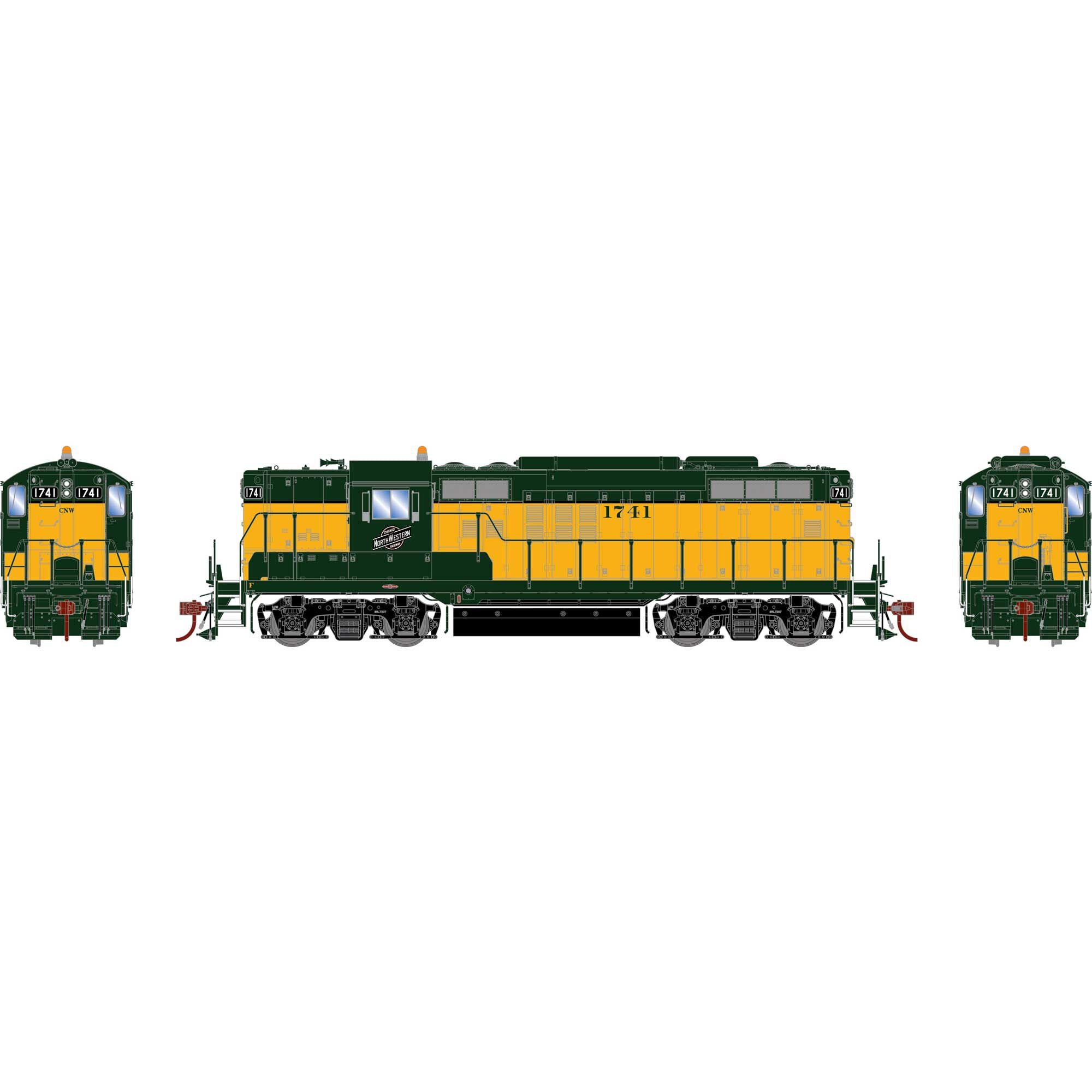 HO GP9 Locomotive Phase II C&NW #1741 (ATHG82729)