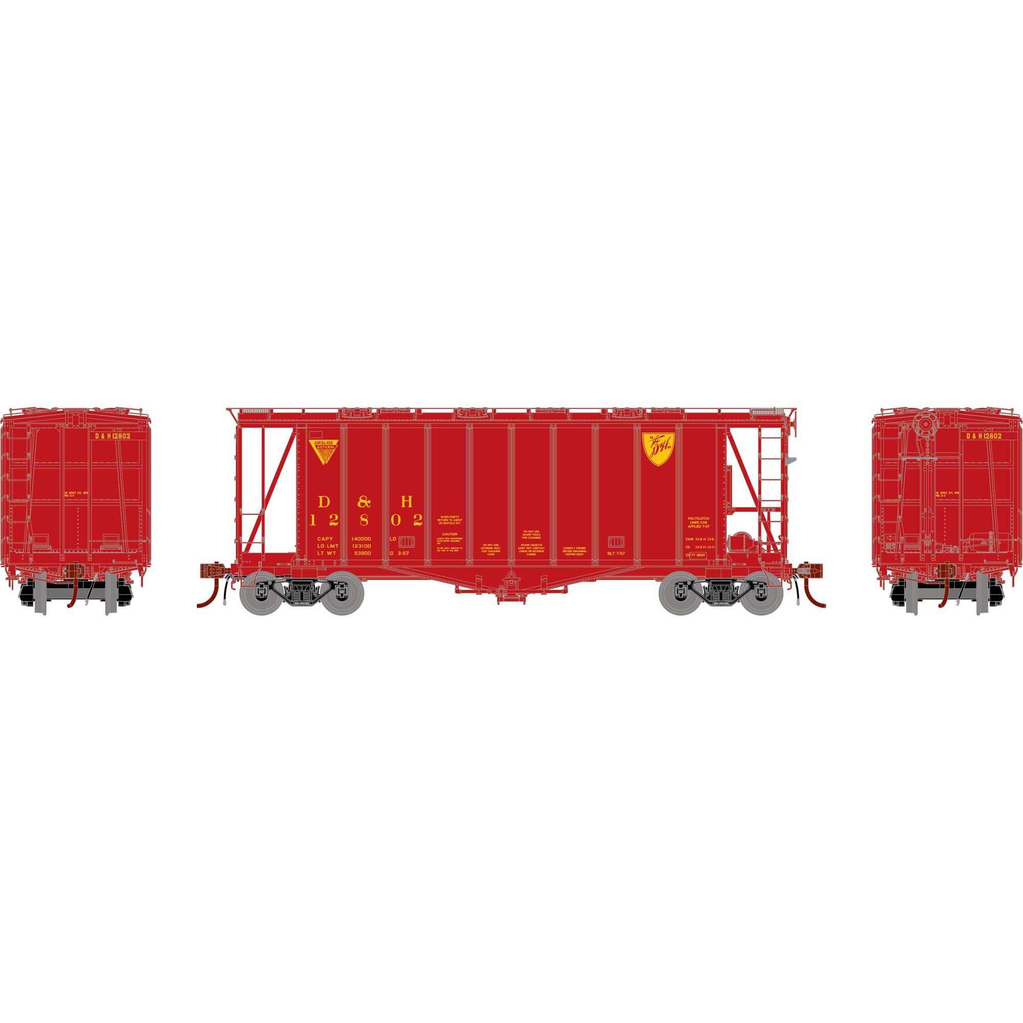 HO GATC 2600 Airslide Hopper D&H #12802 (ATHG87494)
