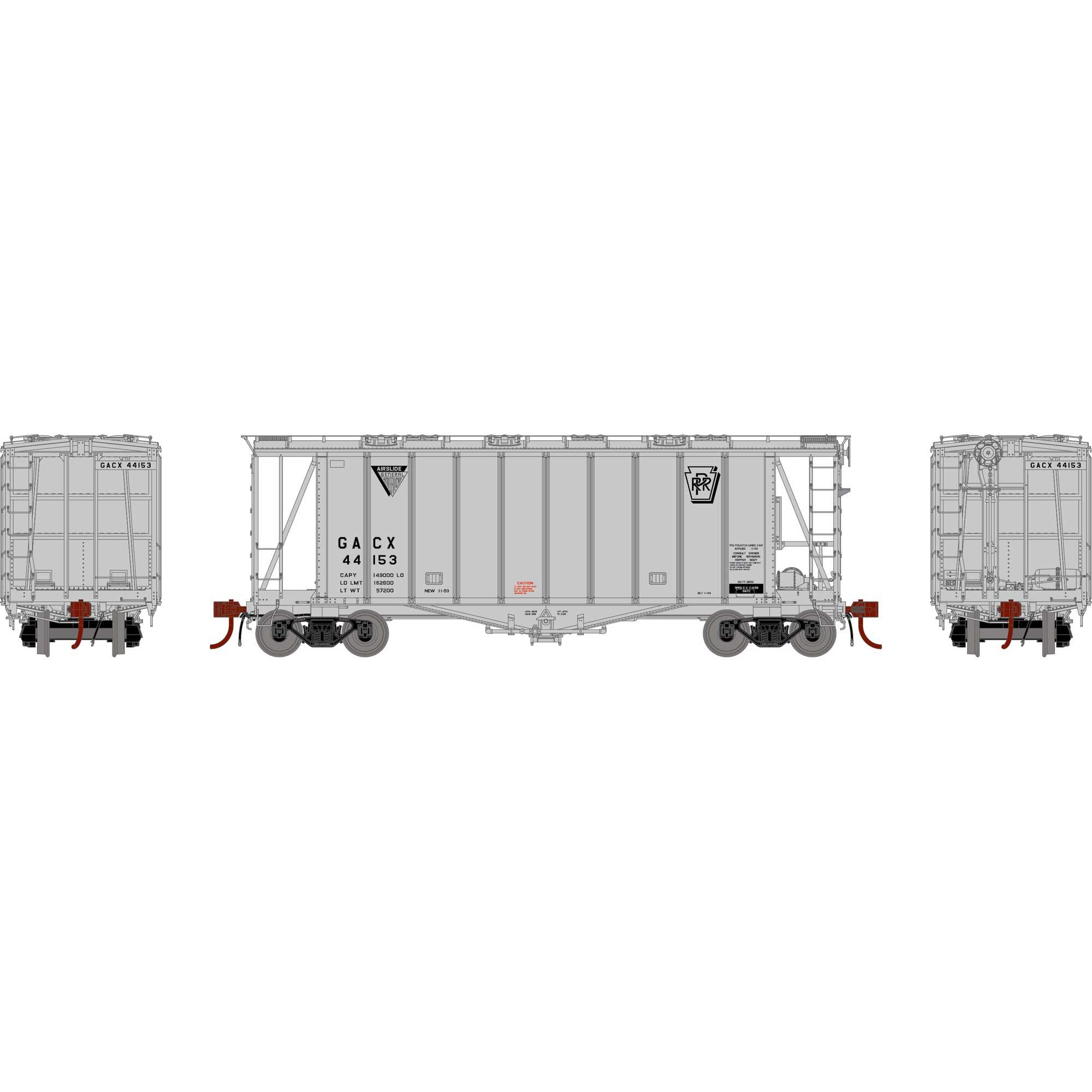 HO GATC 2600 Airslide Hopper PRR GACX #44153 (ATHG87499)