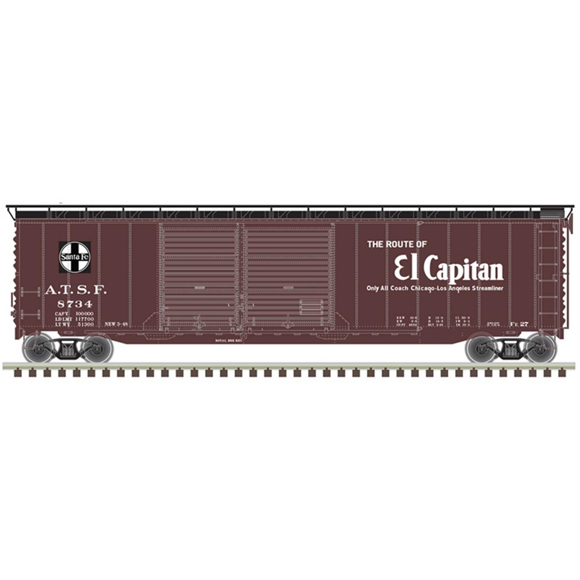 HO 50' Postwar Box Car Santa Fe El Capitan (ATL20006591)
