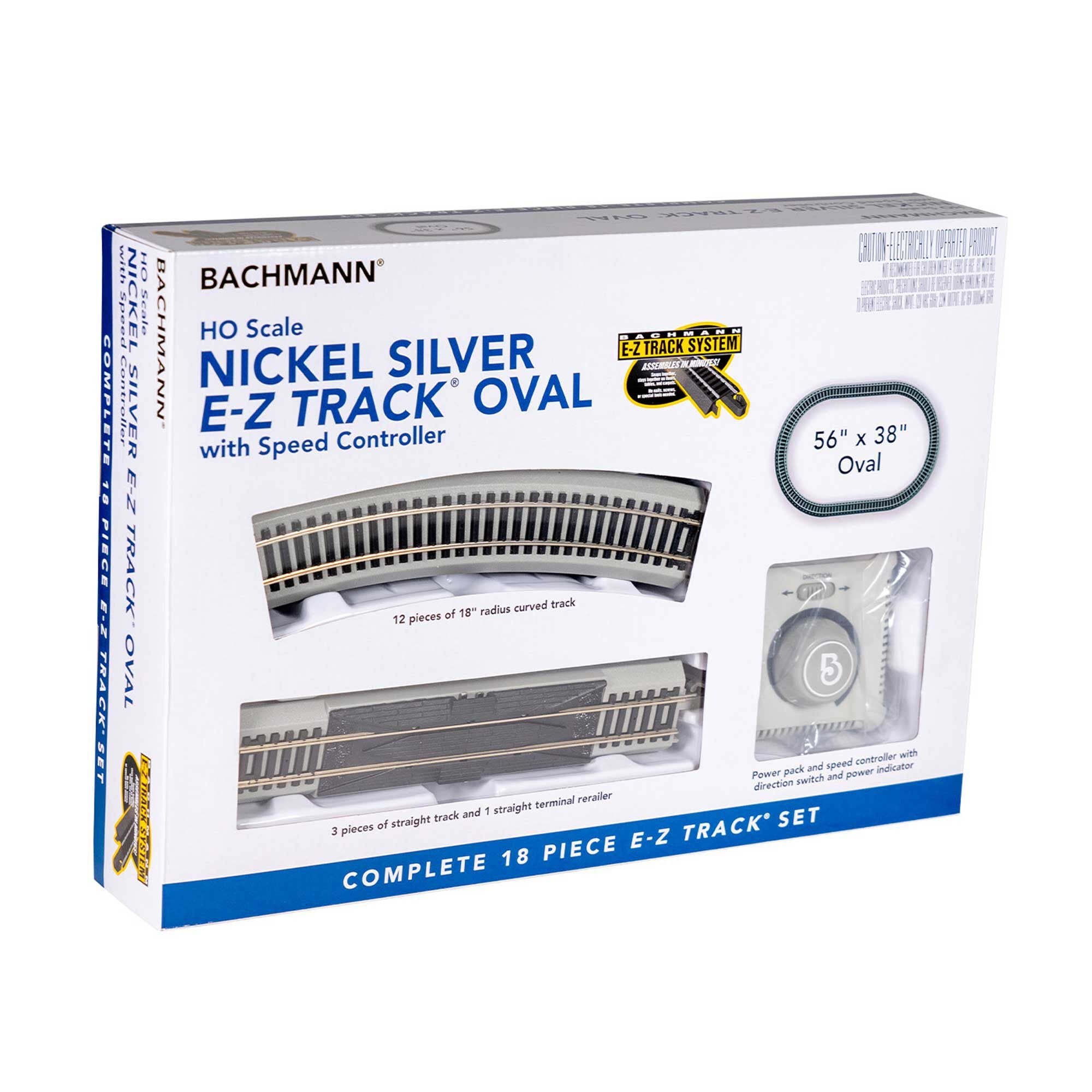 Snap-Fit E-Z TRACKÃ‚Â Nickel Silver Oval with Speed Controller for HO Scale (BAC44551)