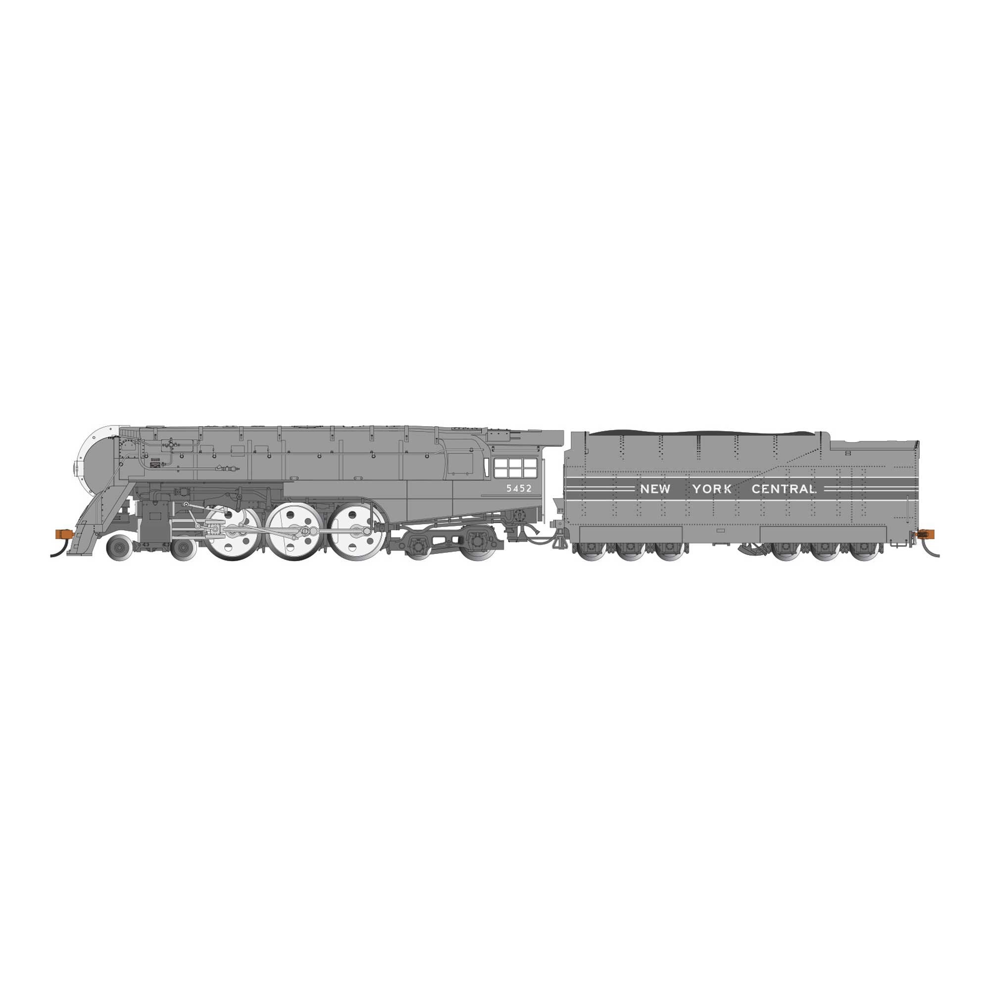HO Dreyfuss Streamlined Hudson Locomotive with DCC - 1938 New York Central #5452 (BAC56604)