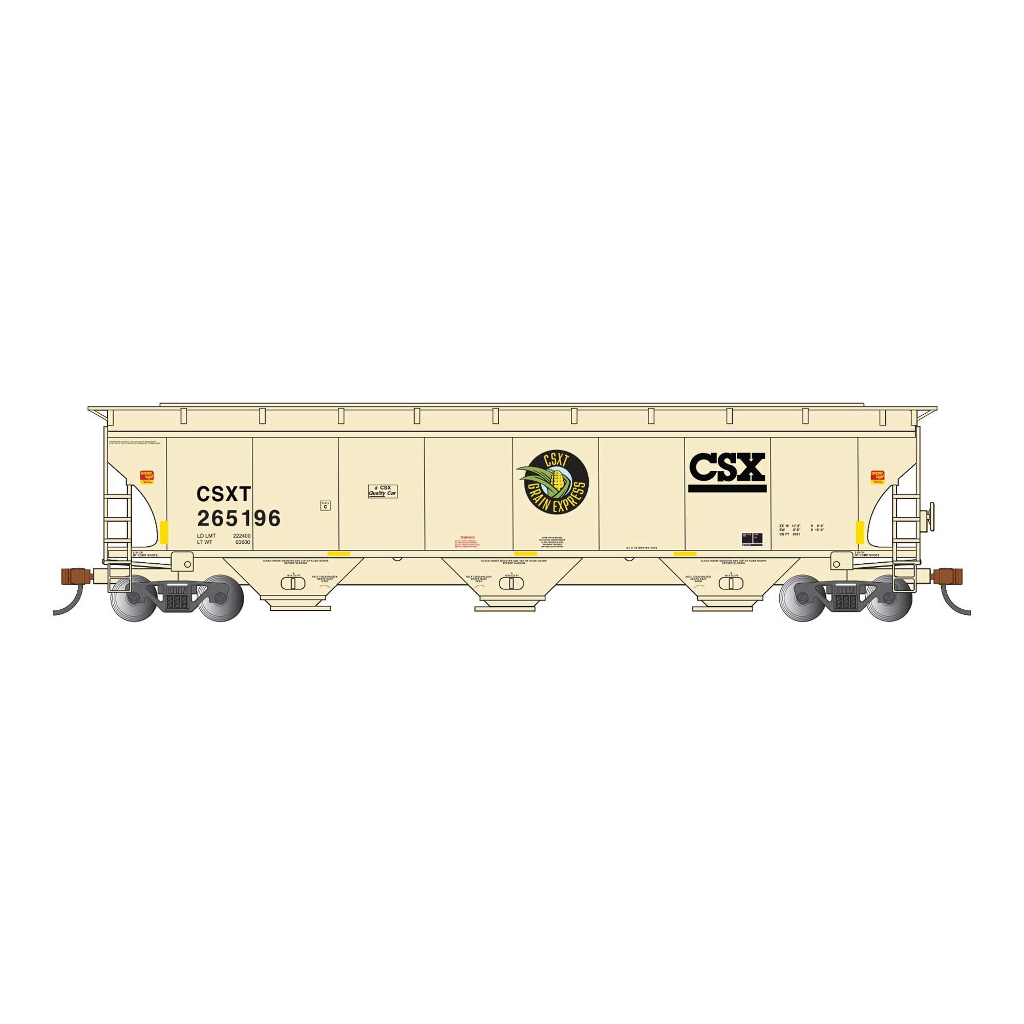 HO Trinity 5161 3-Bay Covered Hopper - CSX #265196 (BAC70635)
