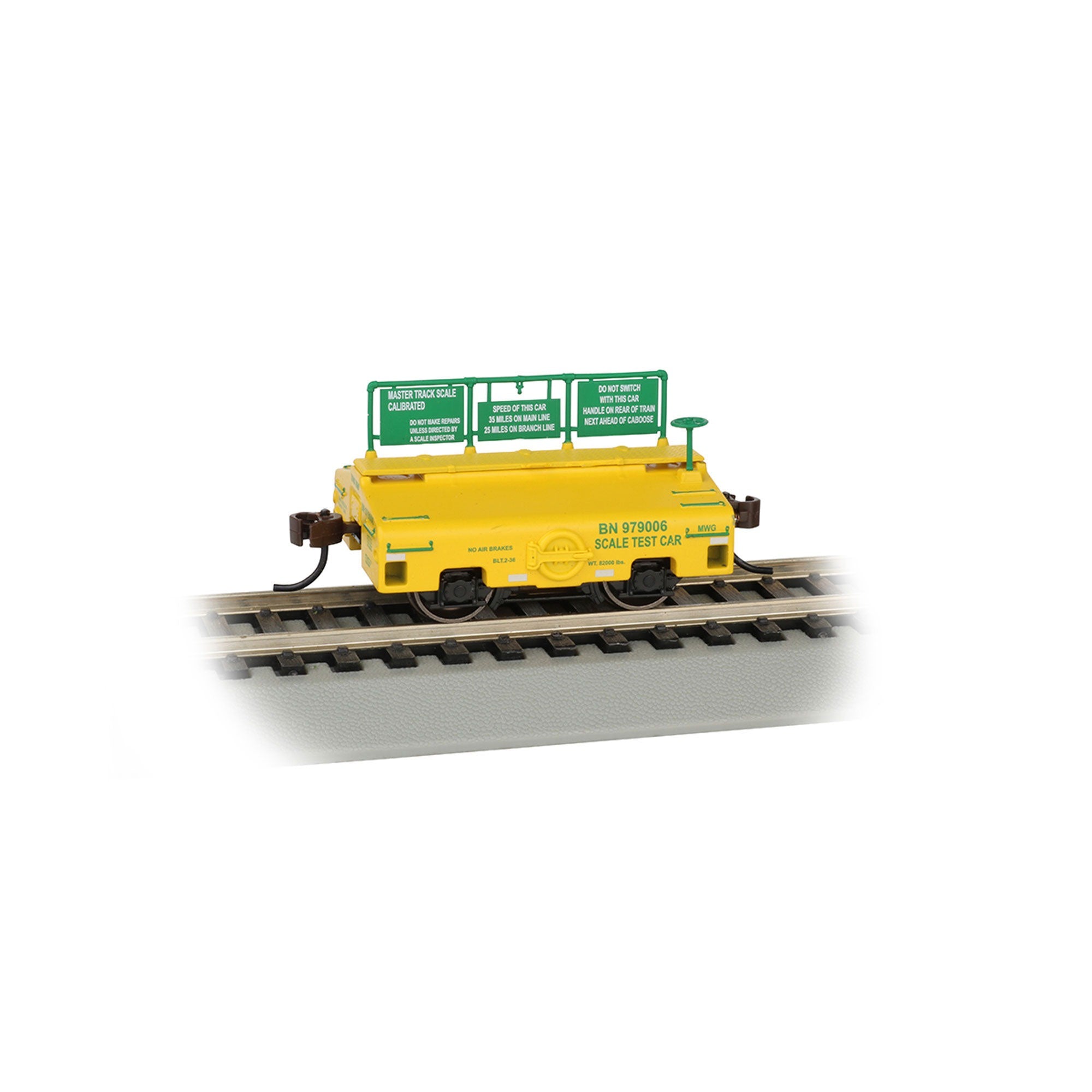 HO Test Weight Car Burlington Northern Green and Yellow (BAC74402)