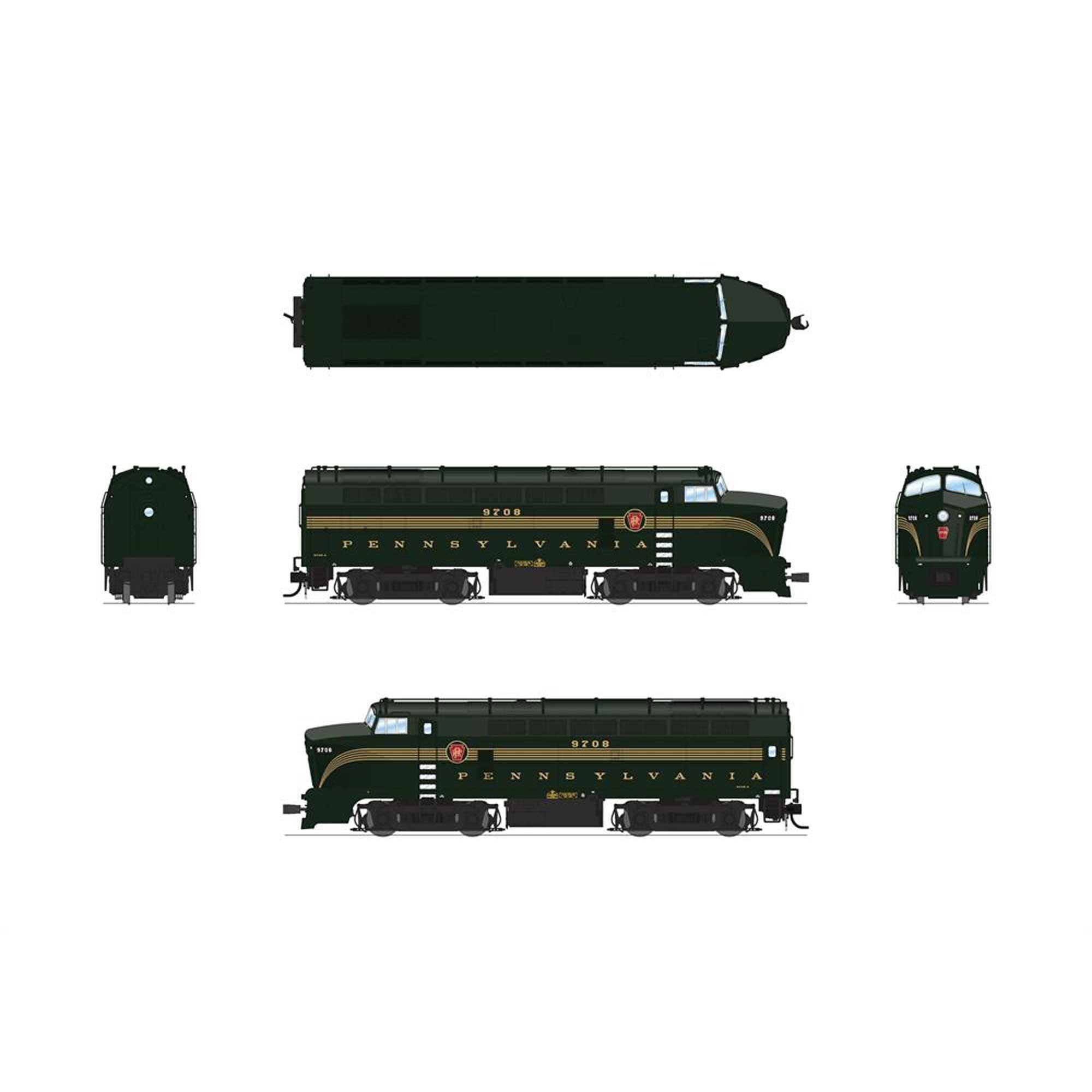 HO BF-16 Sharknose Locomotive A PRR 9709 5 Stripe with Paragon4 (BLI7691)