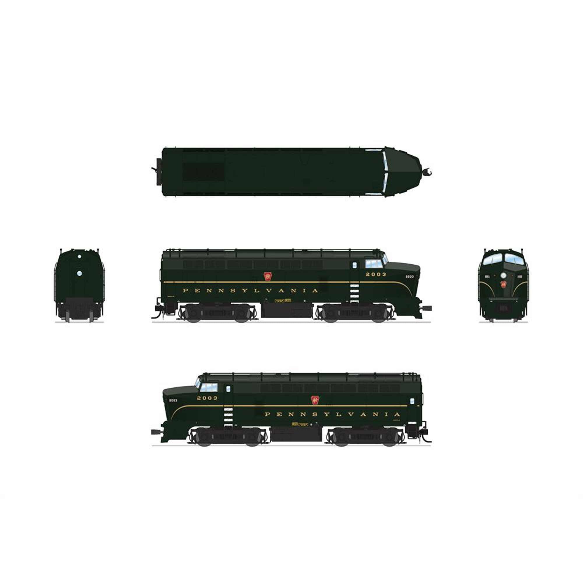 HO BF-16 Sharknose Locomotive A PRR 2002A 1 Stripe with Paragon4 (BLI7693)