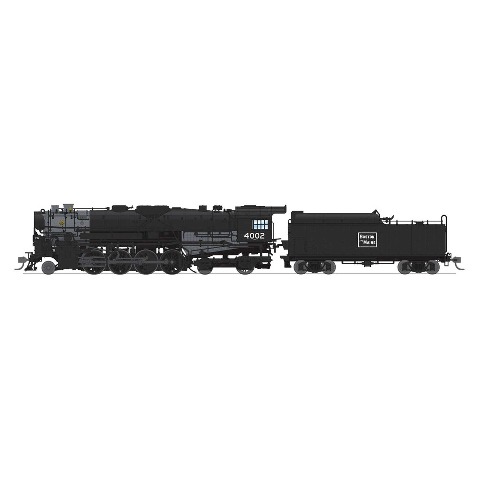 HO B&M 2-8-4 Berkshire T1a Steam Locomotive #4007 with 4-Axle Tender (BLI7793)