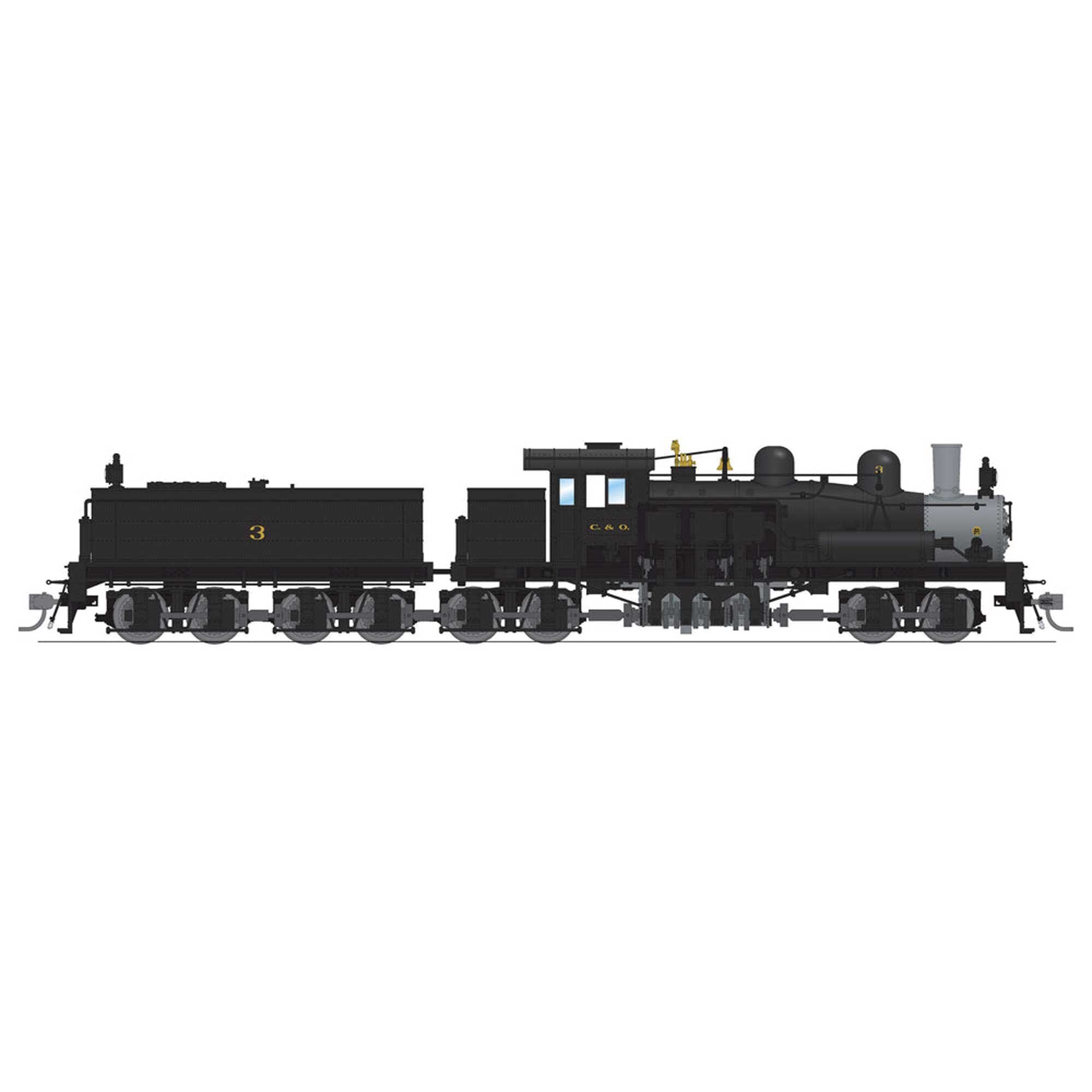 HO Class D 4 Truck Shay Locomotive C&O #3 with Paragon 4 Sound (BLI7811)