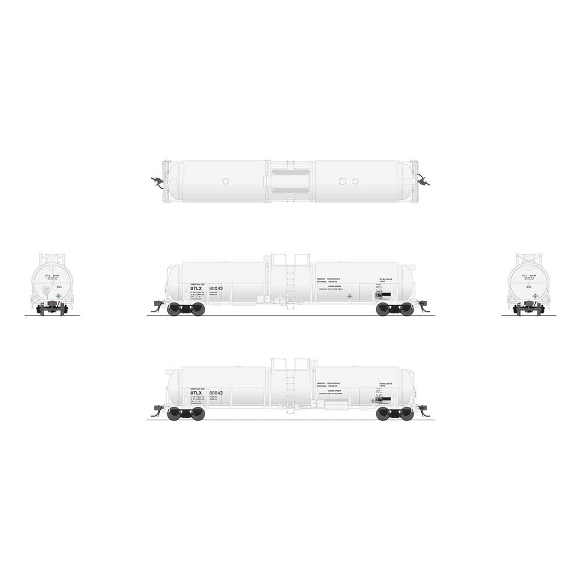 HO Cryogenic Tank Car UTLX White 2-Pack (BLI8037)