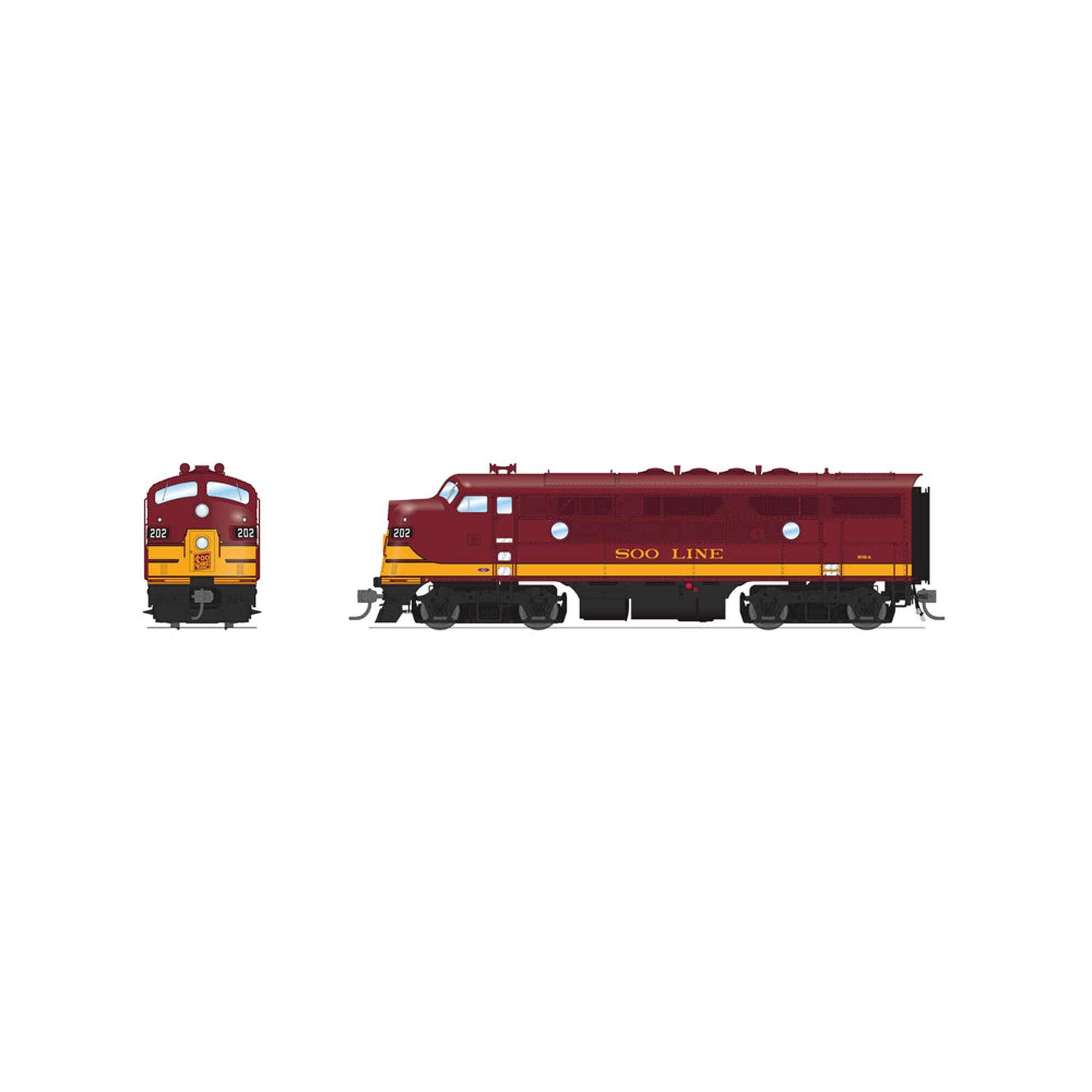 HO EMD F3A Locomotive SOO 202B Maroon & Imitation Gold (BLI8341)