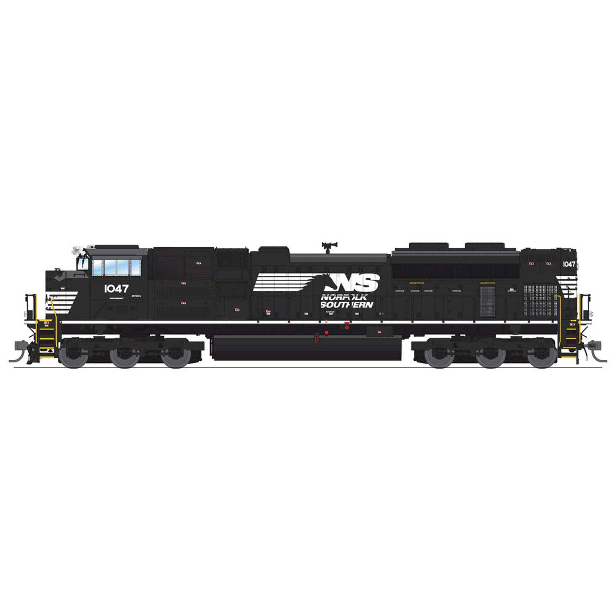 HO EMD SD70ACe Locomotive NS 1047 Black and White (BLI8709)