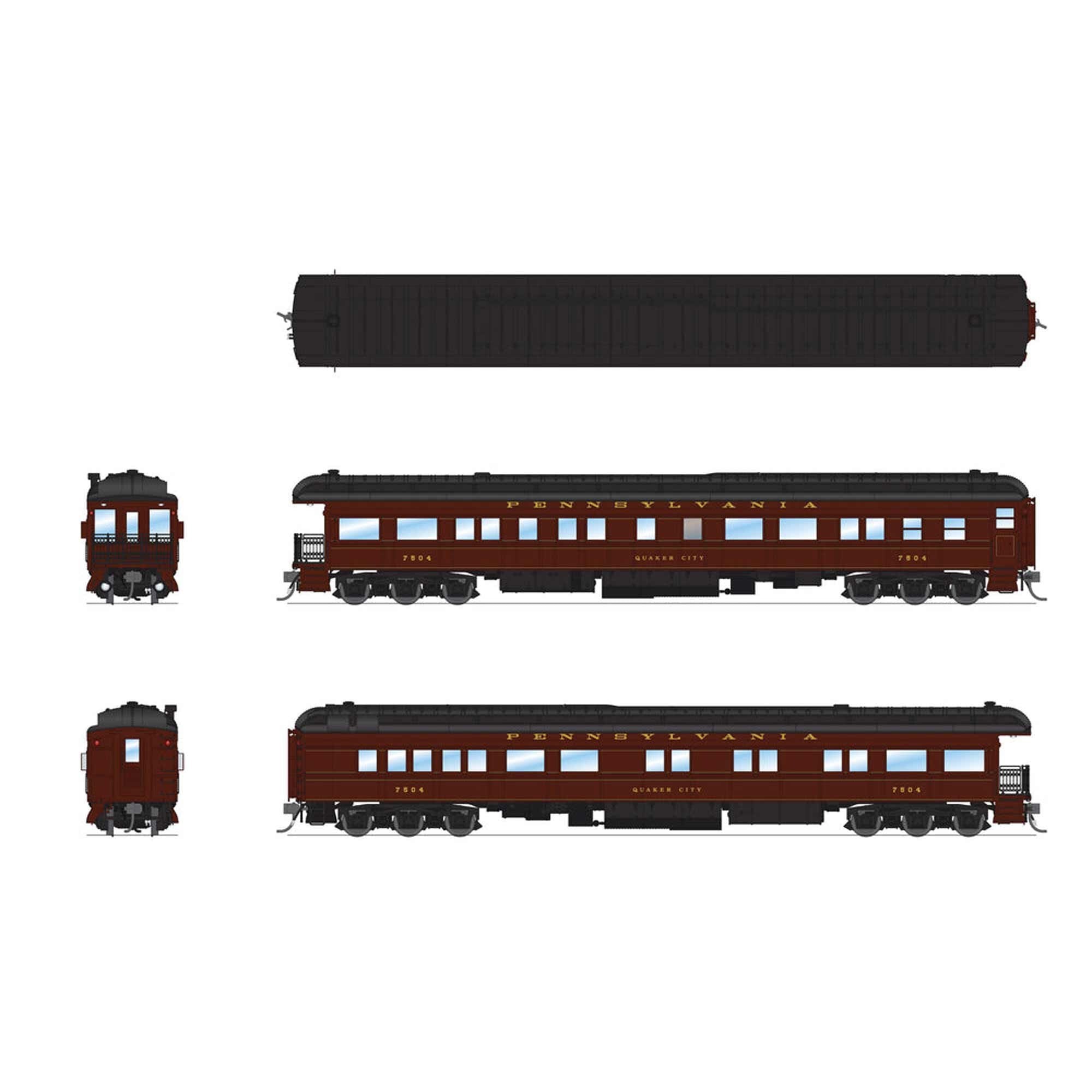 HO Scale Z74D Business Car PRR 7504 Quaker City (BLI8971)