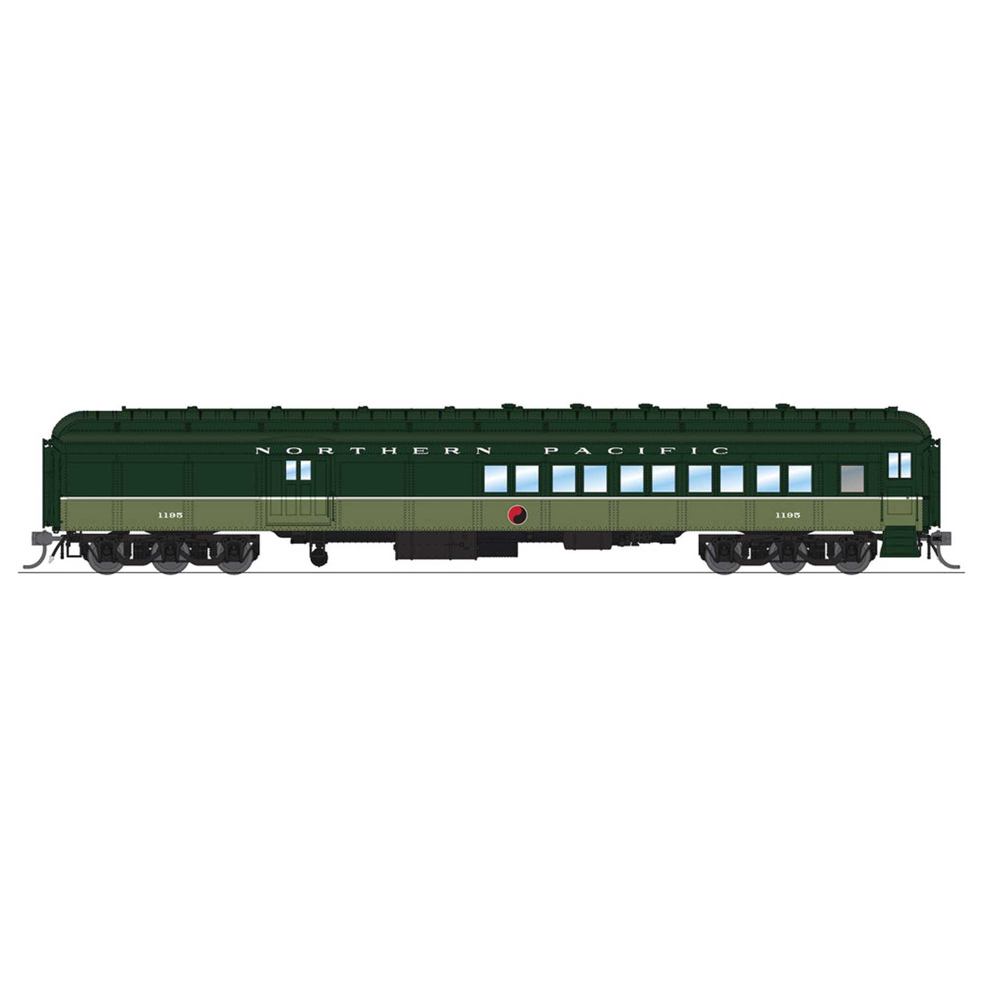 HO Scale NP Coach-Baggage Combine #1195 Loewy Two-Tone Green (BLI9119)