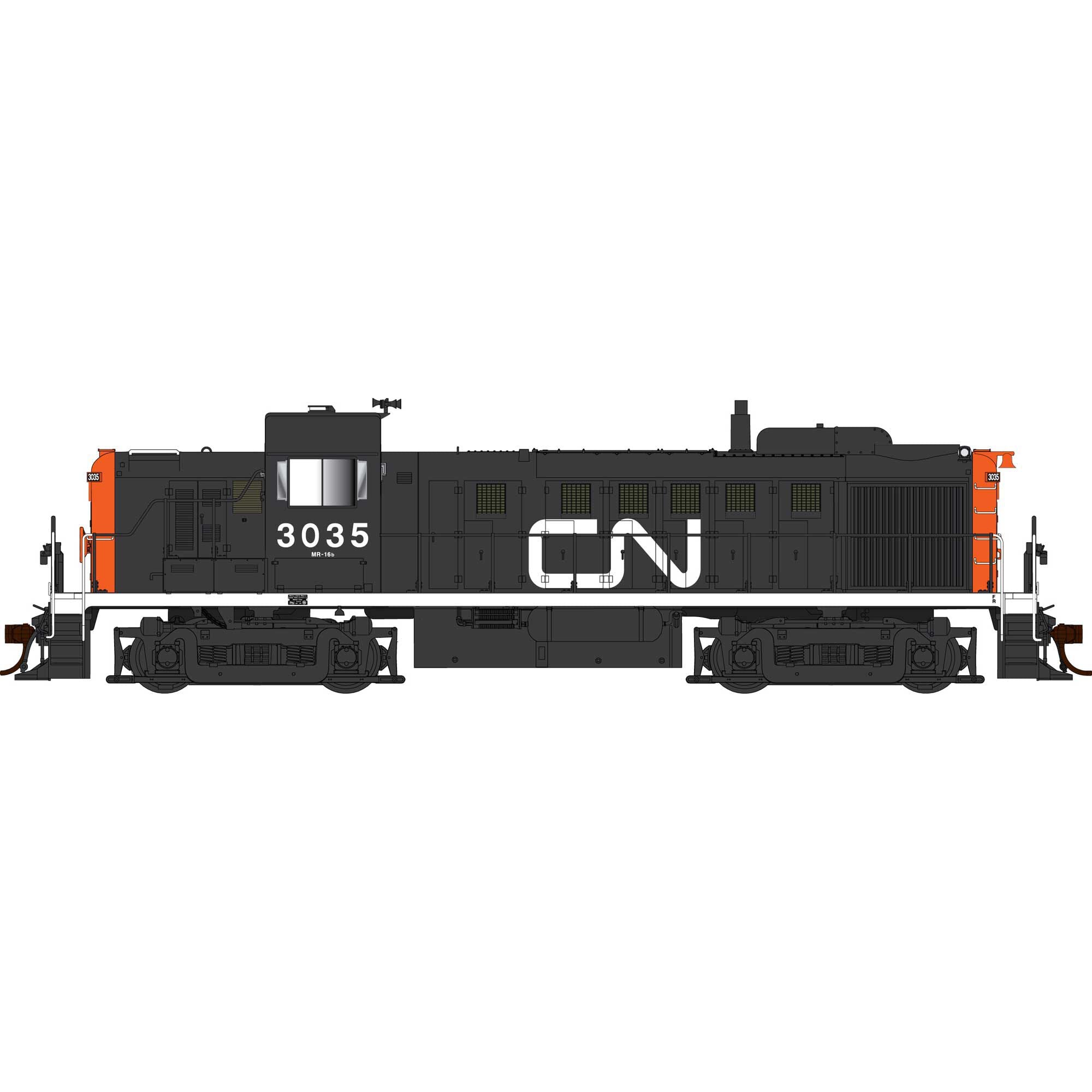 HO Alco RS-3 DCC/Sound CN Black #3040 Locomotive (BOW25256)