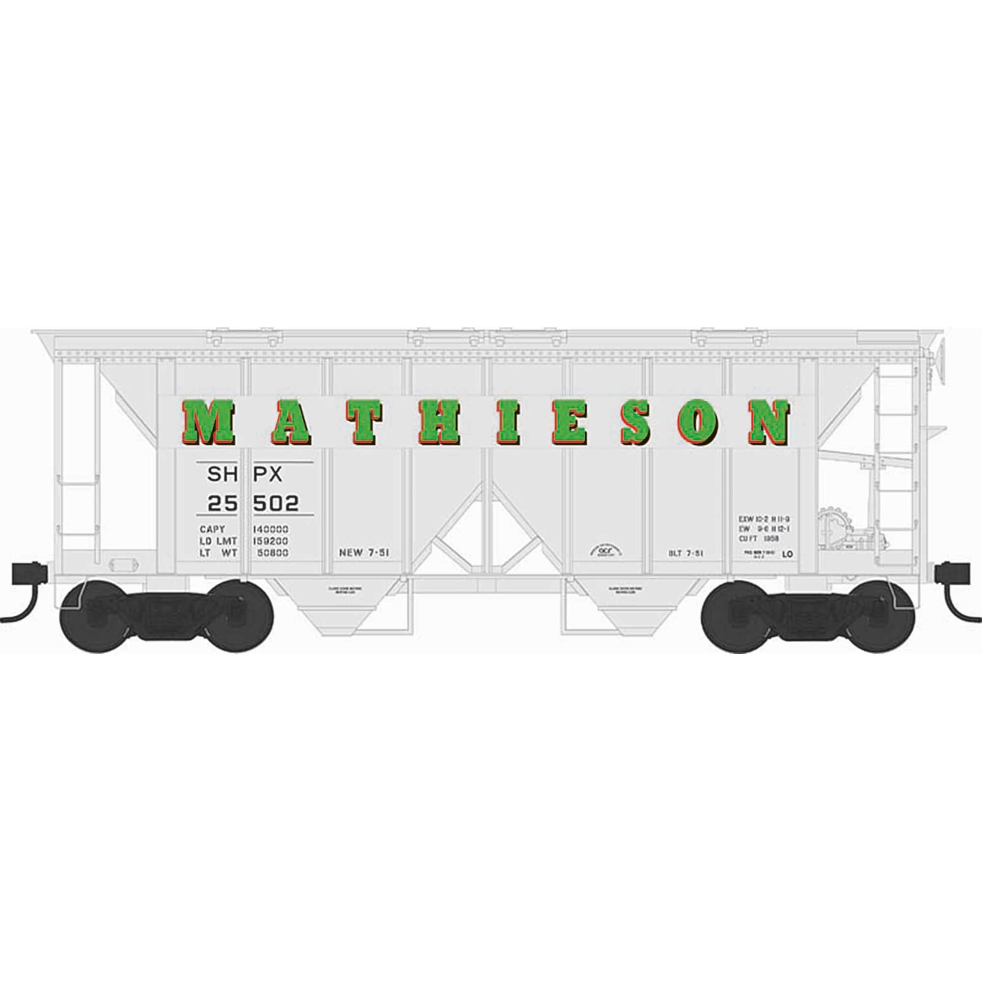 HO H34 Covered Hopper Mathieson #25507 (BOW43281)