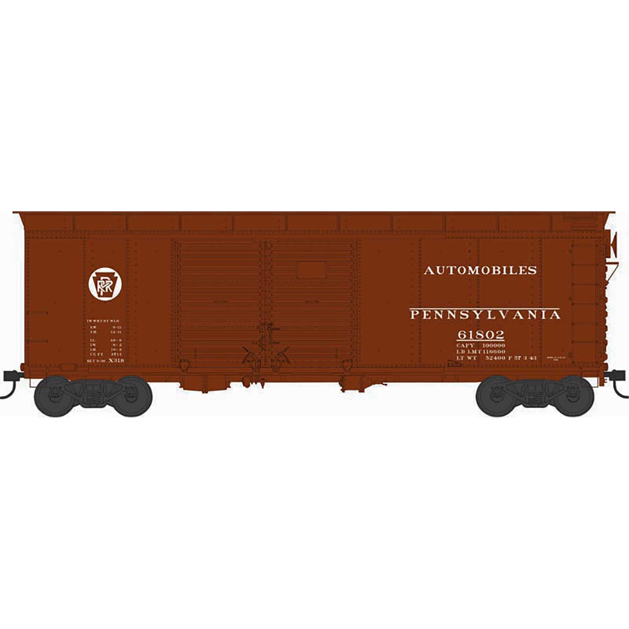 HO X31B 4-Door Road Flush Roof Box Model Train Car (BOW43318)
