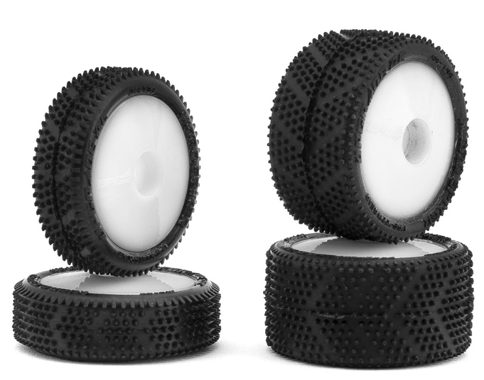 UpGrade RC - Neumáticos de moqueta delanteros y traseros premontados UpGrade RC Micro Spiker para Losi Micro-B (blanco)